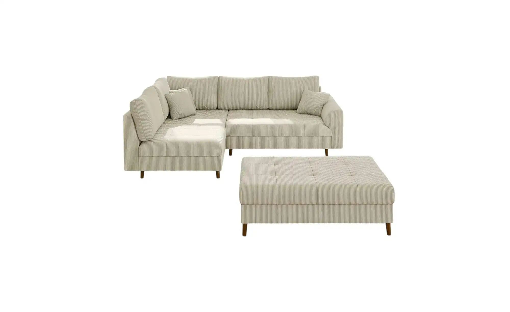 S-STYLE Ecksofa mit Hocker  Maya  beige  Maße (cm): B: 231 H: 81 | 05905515797900
