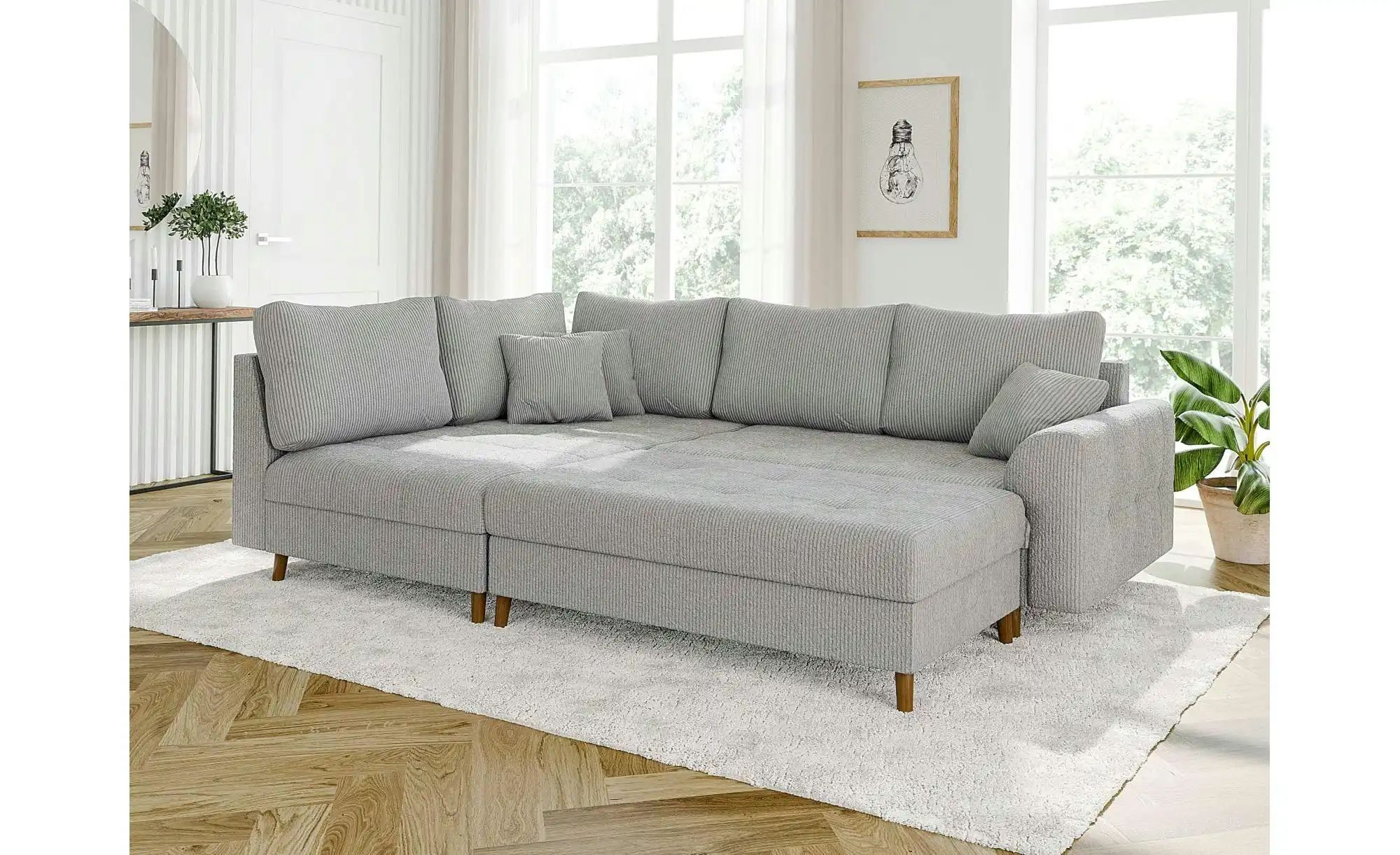 S-STYLE Ecksofa mit Hocker  Maya ¦ grau ¦ Maße (cm): B: 231 H: 81 Polstermö günstig online kaufen
