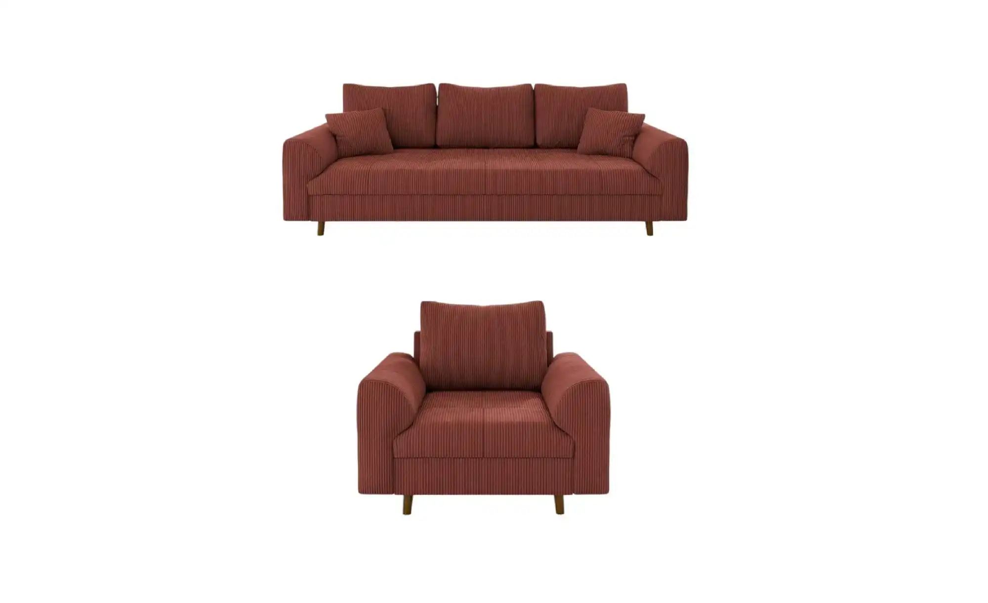 Polstergarnitur 3+1  Maya  rot  Maße (cm): B: 210 H: 81 | 05905515798914