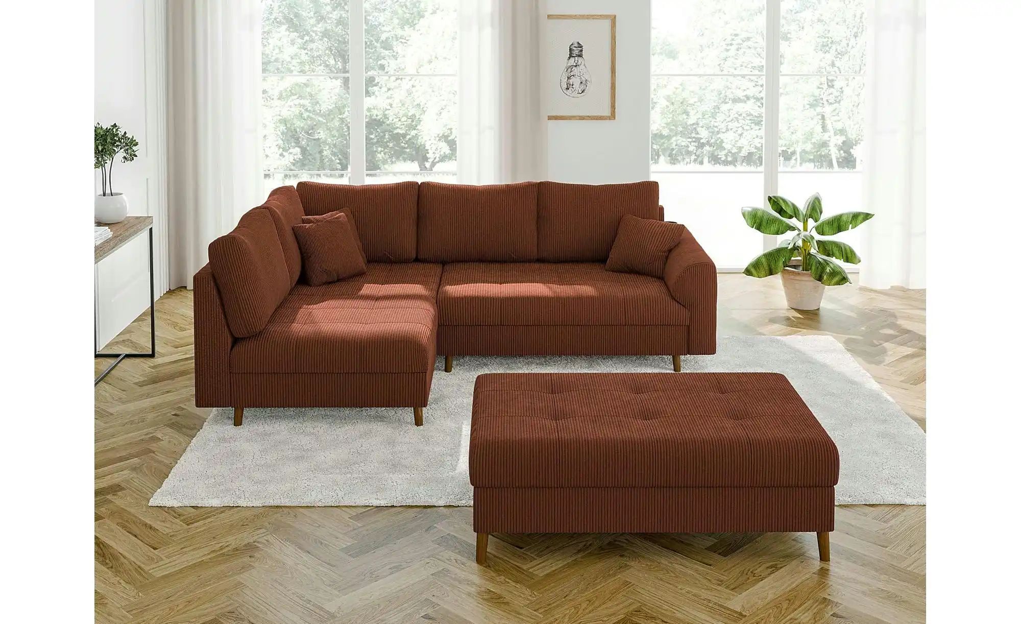 S-STYLE Ecksofa mit Hocker  Maya ¦ rot ¦ Maße (cm): B: 231 H: 81 Polstermöb günstig online kaufen