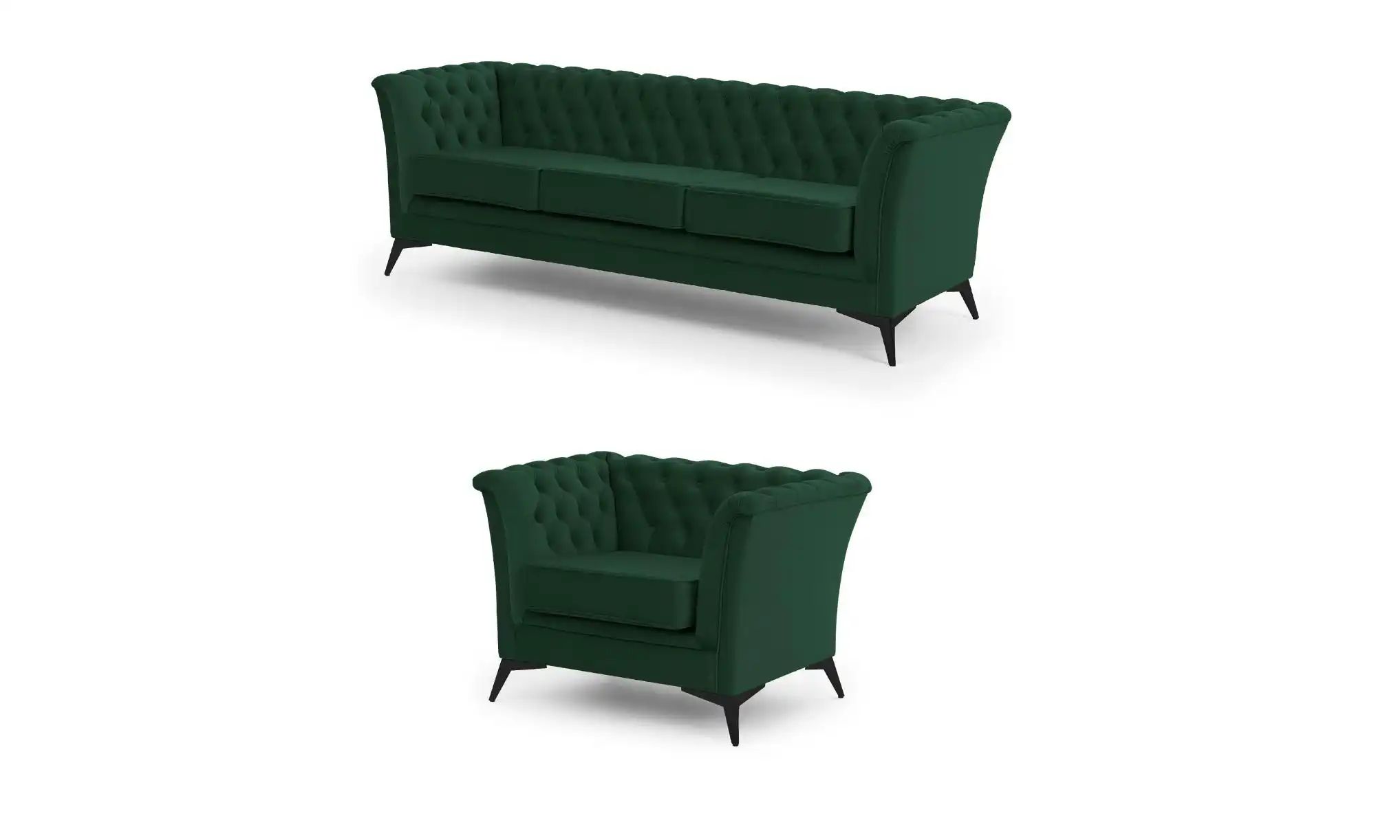 Chesterfield Polstergarnitur 3+1  Wilhelm ¦ grün ¦ Maße (cm): B: 237 H: 78 günstig online kaufen