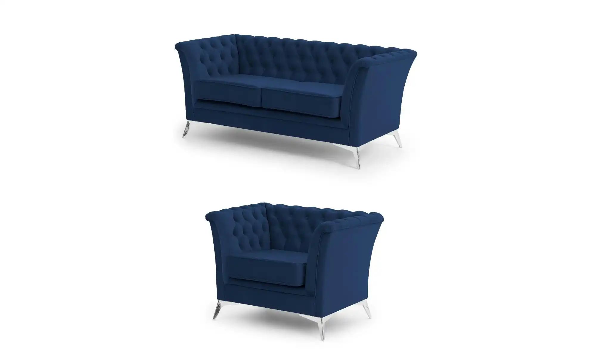 Chesterfield Polstergarnitur 2+1  Wilhelm ¦ blau ¦ Maße (cm): B: 175 H: 78 günstig online kaufen