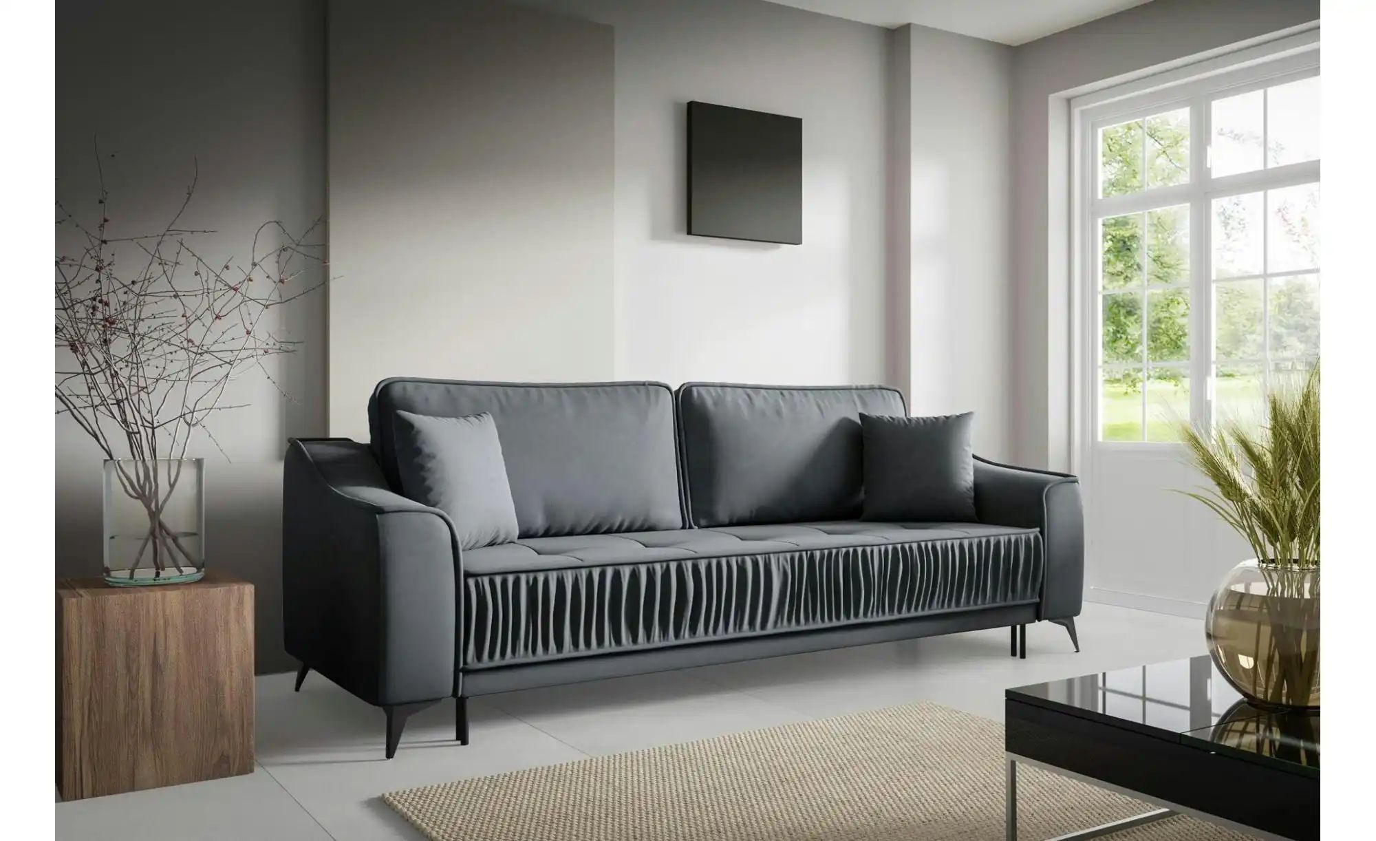 Thumbnail - Selsey Schlafsofa Louisos ¦ grau ¦ Maße (cm): B: 249 H: 100 Polstermöbel > Sofas > 3-Sitzer - Höffner