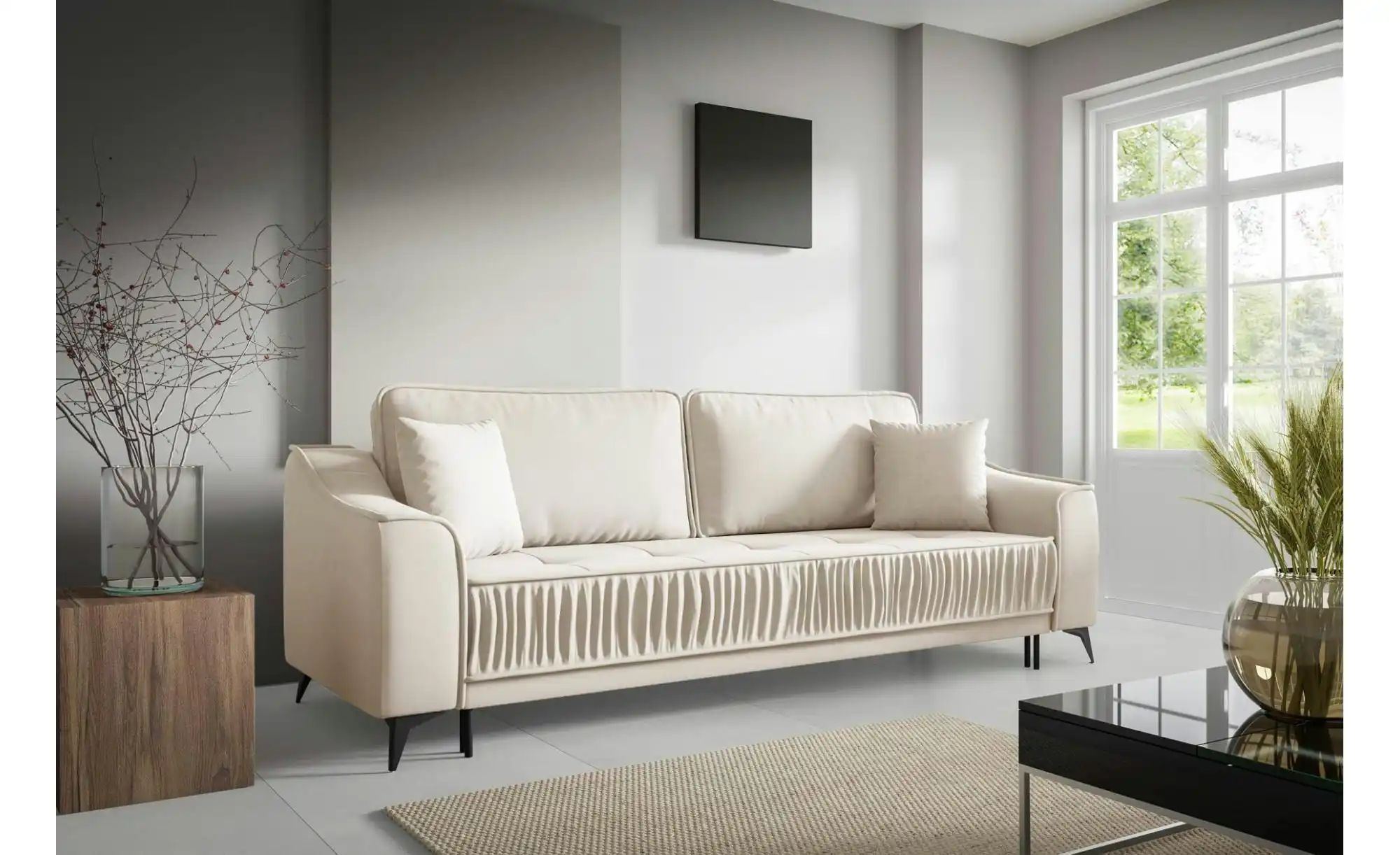 Thumbnail - Selsey Schlafsofa Louisos   ¦ creme ¦ Maße (cm): B: 249 H: 100 Polstermöbel > Sofas > 3-Sitzer - Höffner