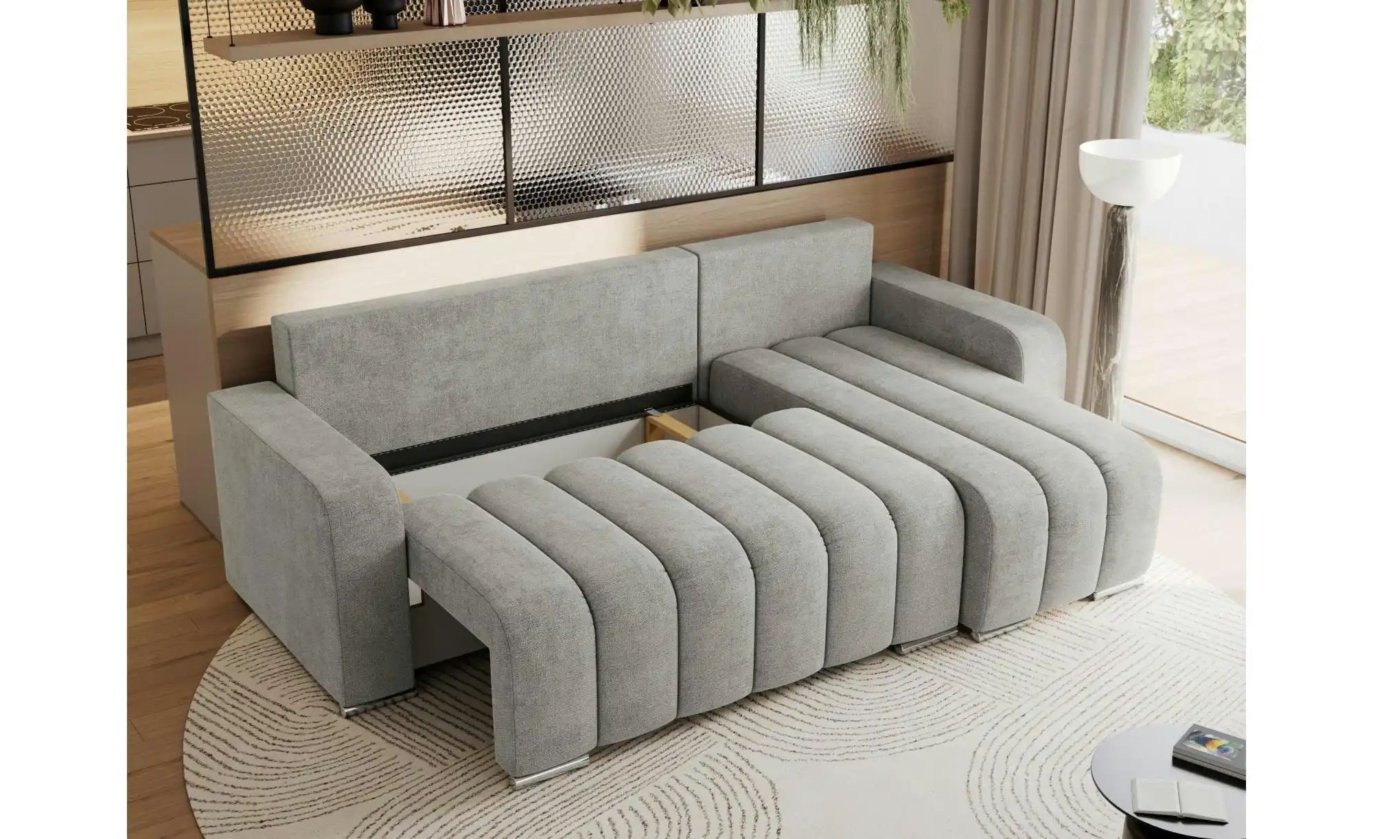 Thumbnail - Ecksofa mit Schlaffunktion Kirasso ¦ grau ¦ Maße (cm): B: 245 H: 86 Polstermöbel > Sofas > Ecksofas - Höffner