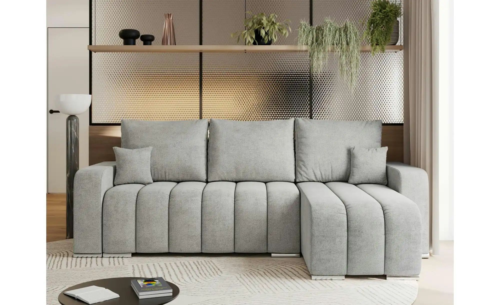 Thumbnail - Ecksofa mit Schlaffunktion Kirasso ¦ grau ¦ Maße (cm): B: 245 H: 86 Polstermöbel > Sofas > Ecksofas - Höffner