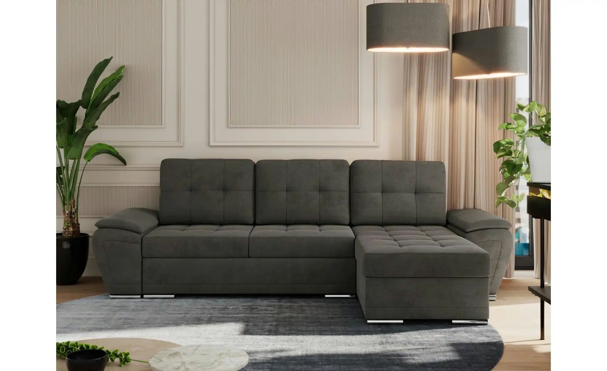 Thumbnail - Ecksofa mit Schlaffunktion Umbria ¦ grau ¦ Maße (cm): B: 271 H: 85 Polstermöbel > Sofas > Ecksofas - Höffner