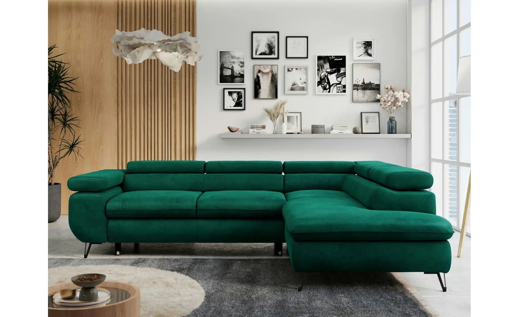 Ecksofa mit Schlaffunktion Peter ¦ grün ¦ Maße (cm): B: 273 H: 76 Polstermö günstig online kaufen