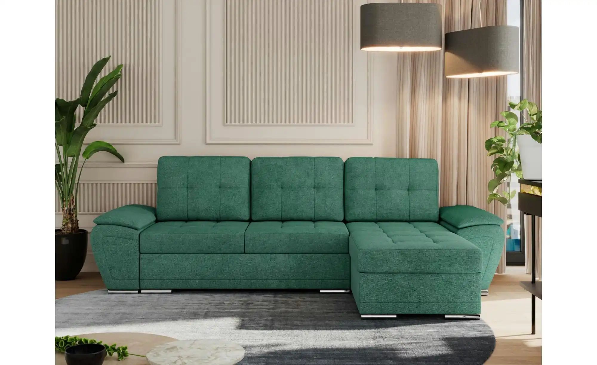 Ecksofa mit Schlaffunktion Umbria ¦ grün ¦ Maße (cm): B: 271 H: 85 Polsterm günstig online kaufen