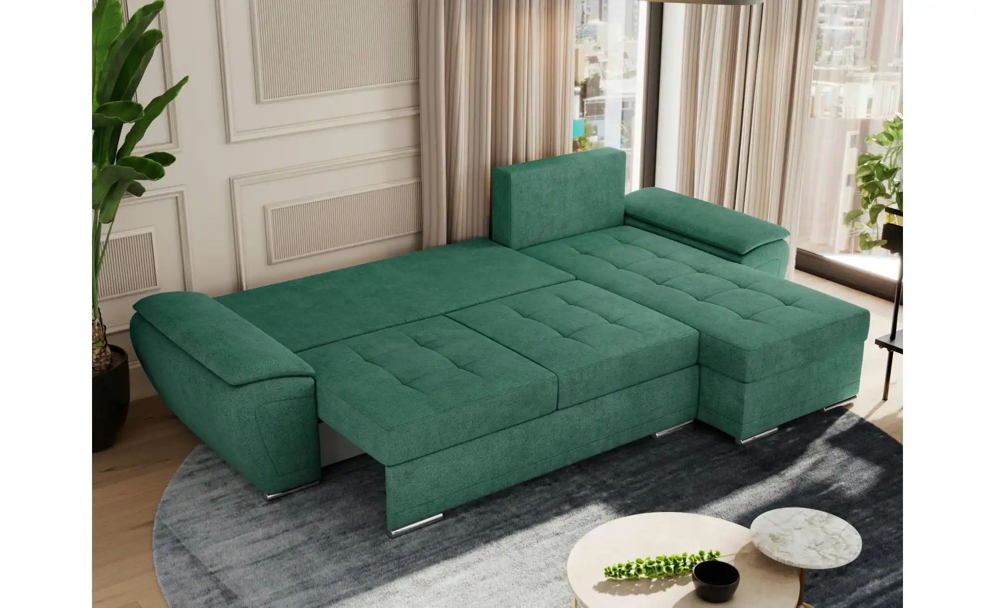Thumbnail - Ecksofa mit Schlaffunktion Umbria ¦ grün ¦ Maße (cm): B: 271 H: 85 Polstermöbel > Sofas > Ecksofas - Höffner