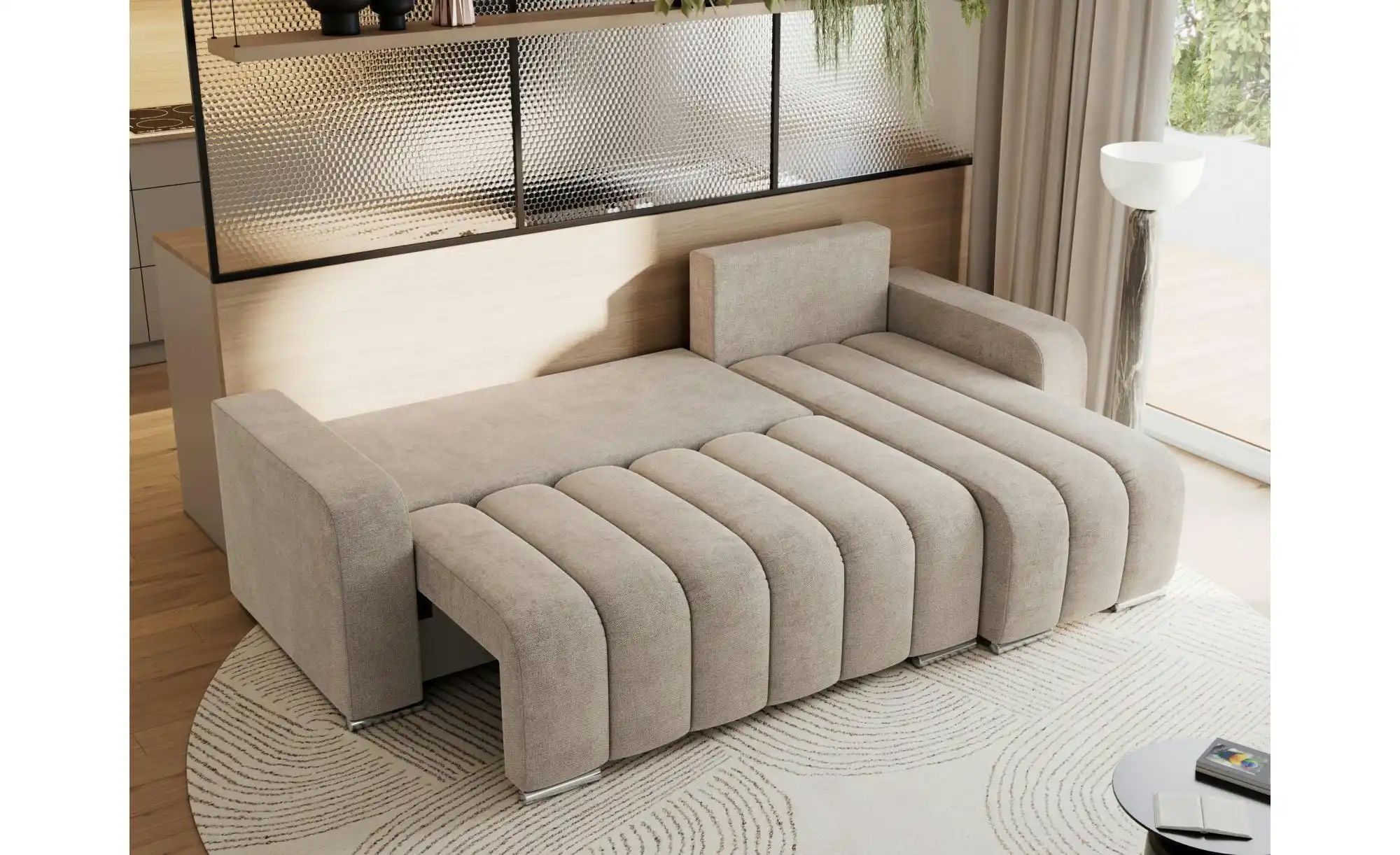 Thumbnail - Ecksofa mit Schlaffunktion Kirasso ¦ beige ¦ Maße (cm): B: 245 H: 86 Polstermöbel > Sofas > Ecksofas - Höffner