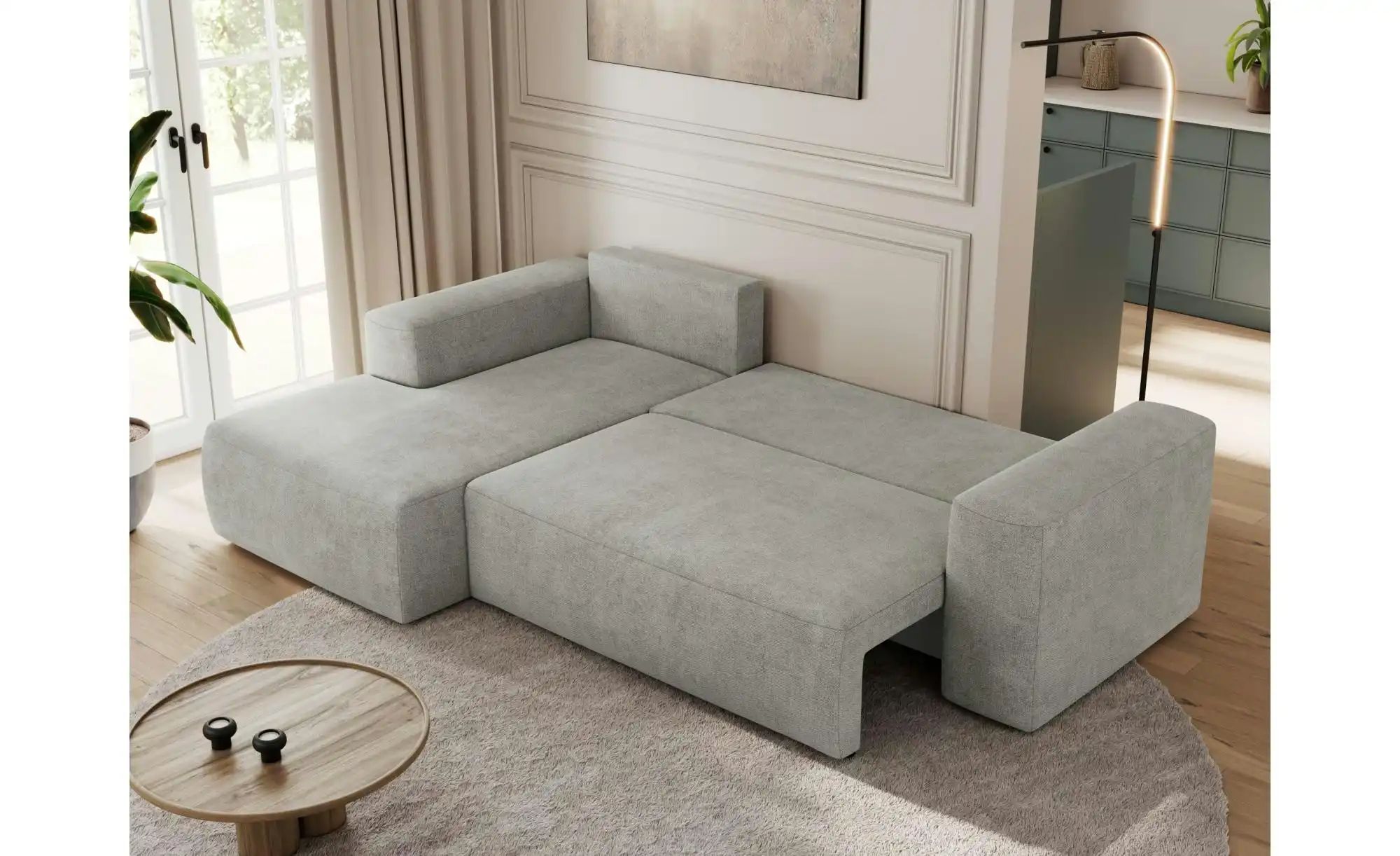 Thumbnail - Ecksofa Beige mit Schlaffunktion Trentino ¦ grau ¦ Maße (cm): B: 266 H: 89 Polstermöbel > Sofas > Ecksofas - Höffner