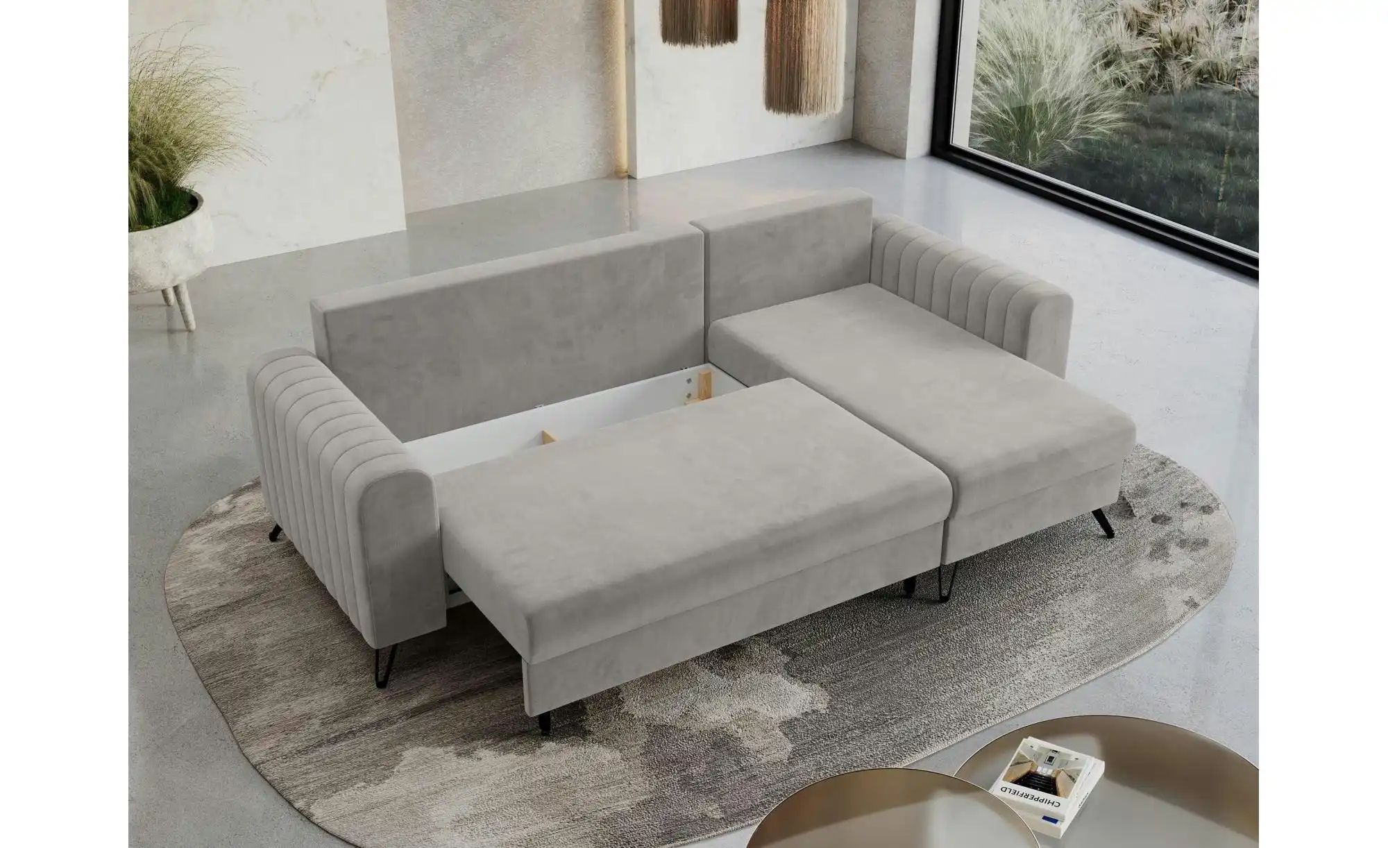 Ecksofa mit Schlaffunktion Axel ¦ grau ¦ Maße (cm): B: 242 H: 90 Polstermöb günstig online kaufen