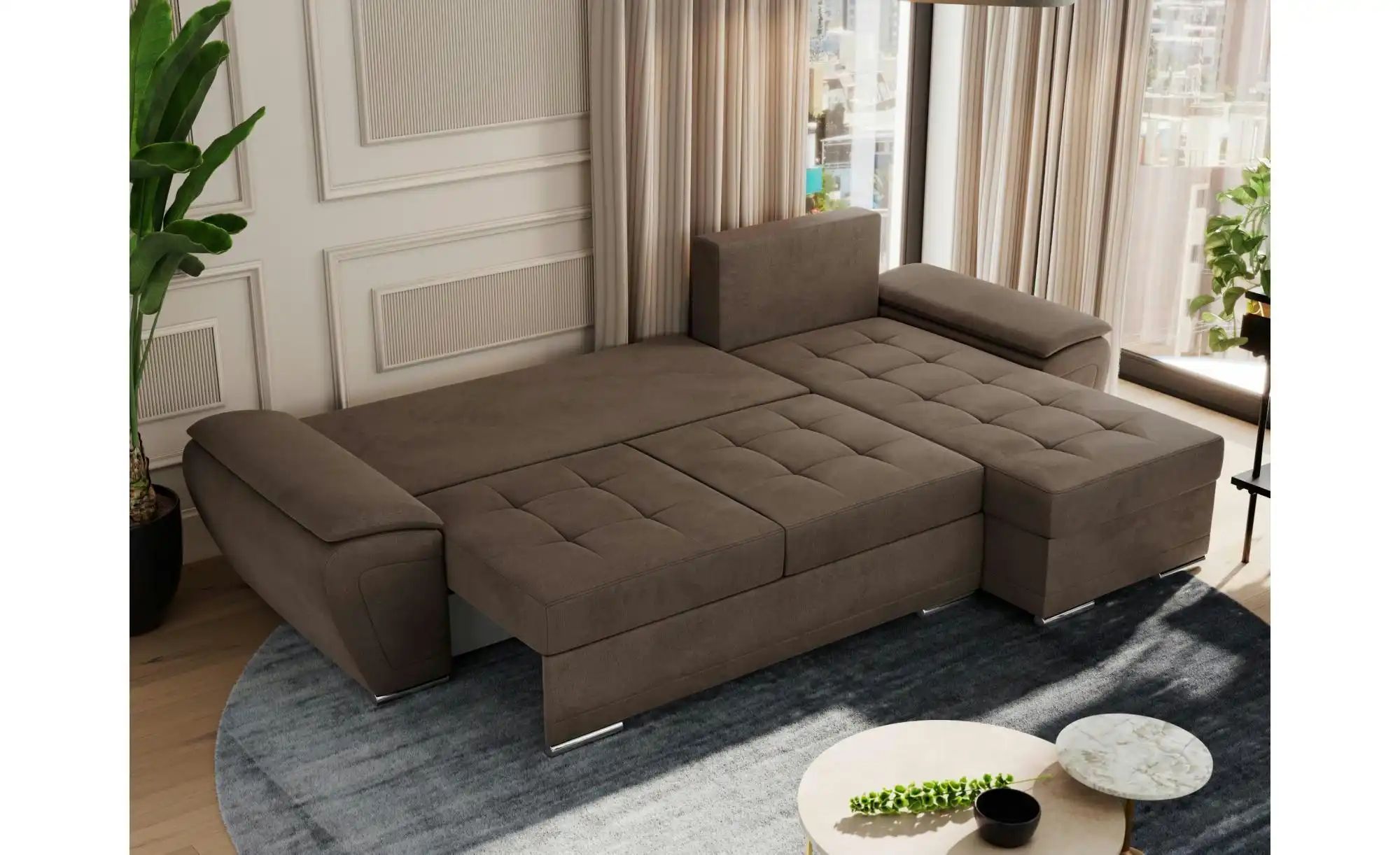 Thumbnail - Ecksofa mit Schlaffunktion Umbria ¦ braun ¦ Maße (cm): B: 271 H: 85 Polstermöbel > Sofas > Ecksofas - Höffner