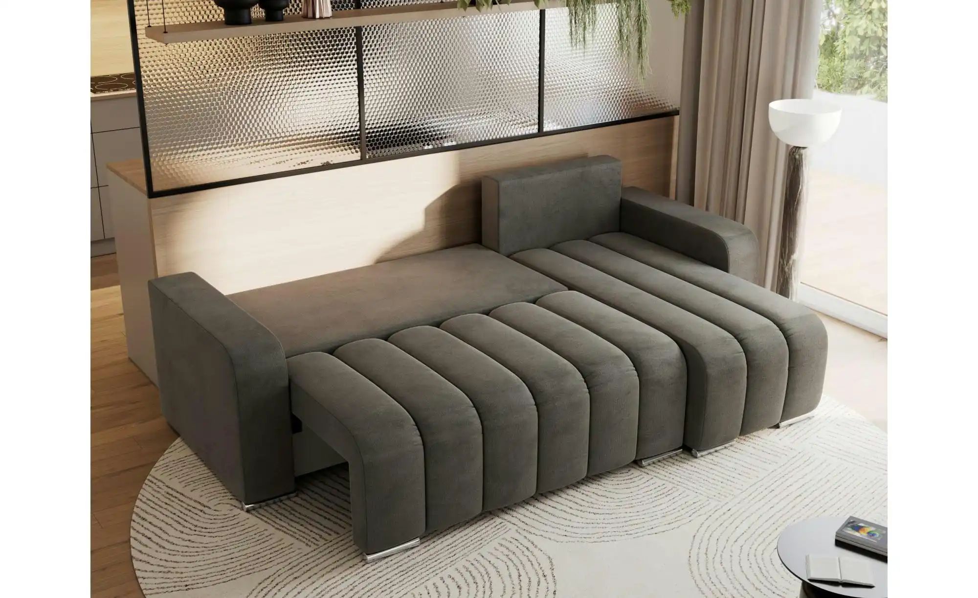 Thumbnail - Ecksofa mit Schlaffunktion Kirasso ¦ grau ¦ Maße (cm): B: 245 H: 86 Polstermöbel > Sofas > Ecksofas - Höffner