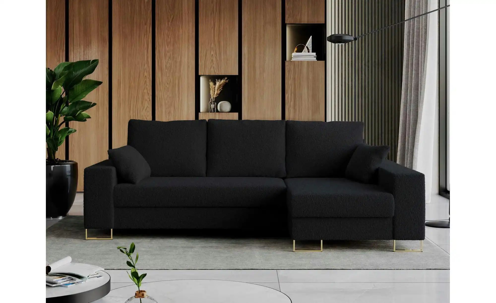 Ecksofa mit Schlaffunktion Dorain ¦ schwarz ¦ Maße (cm): B: 242 H: 85 Polst günstig online kaufen