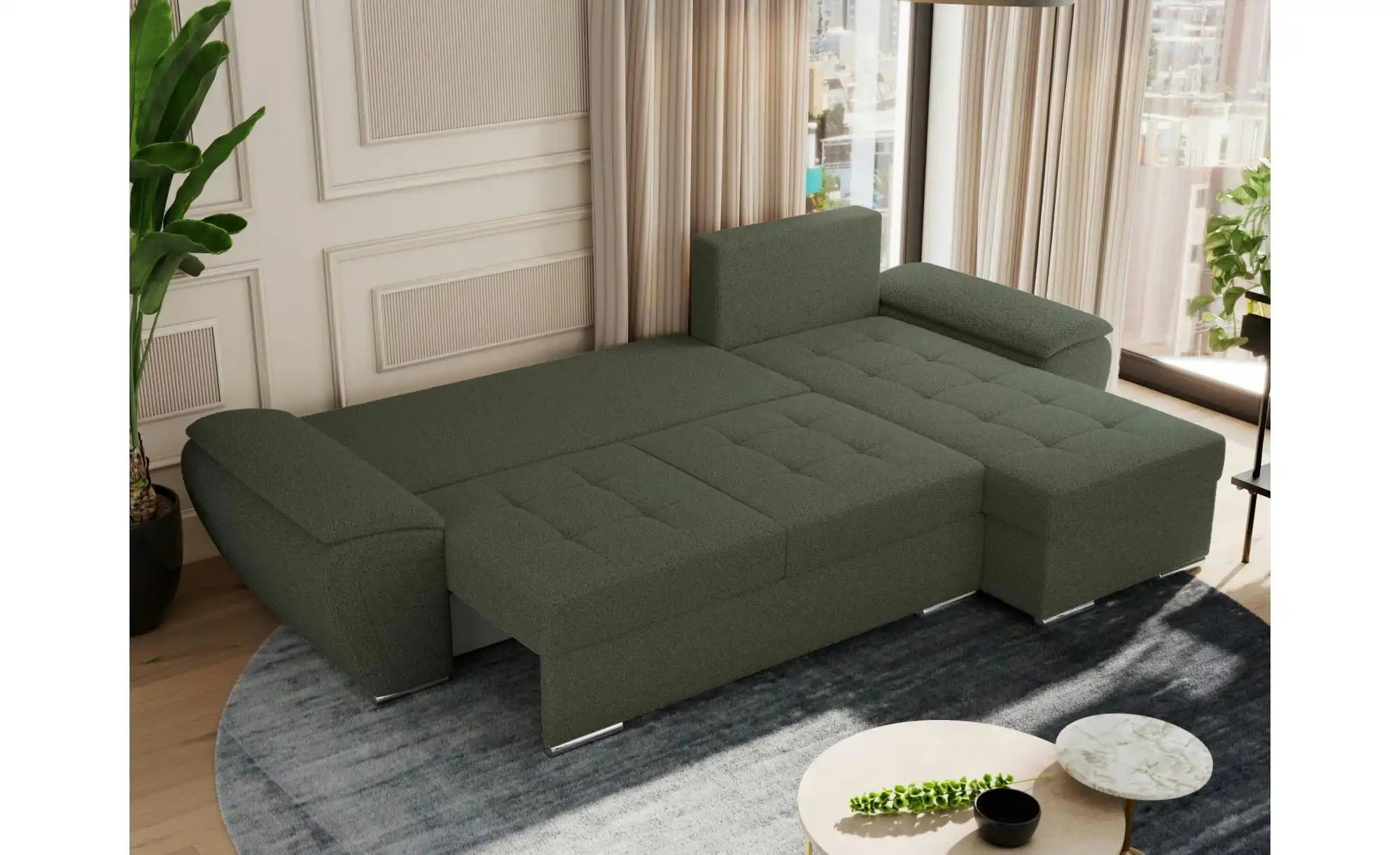 Thumbnail - Ecksofa mit Schlaffunktion Umbria ¦ grün ¦ Maße (cm): B: 271 H: 85 Polstermöbel > Sofas > Ecksofas - Höffner