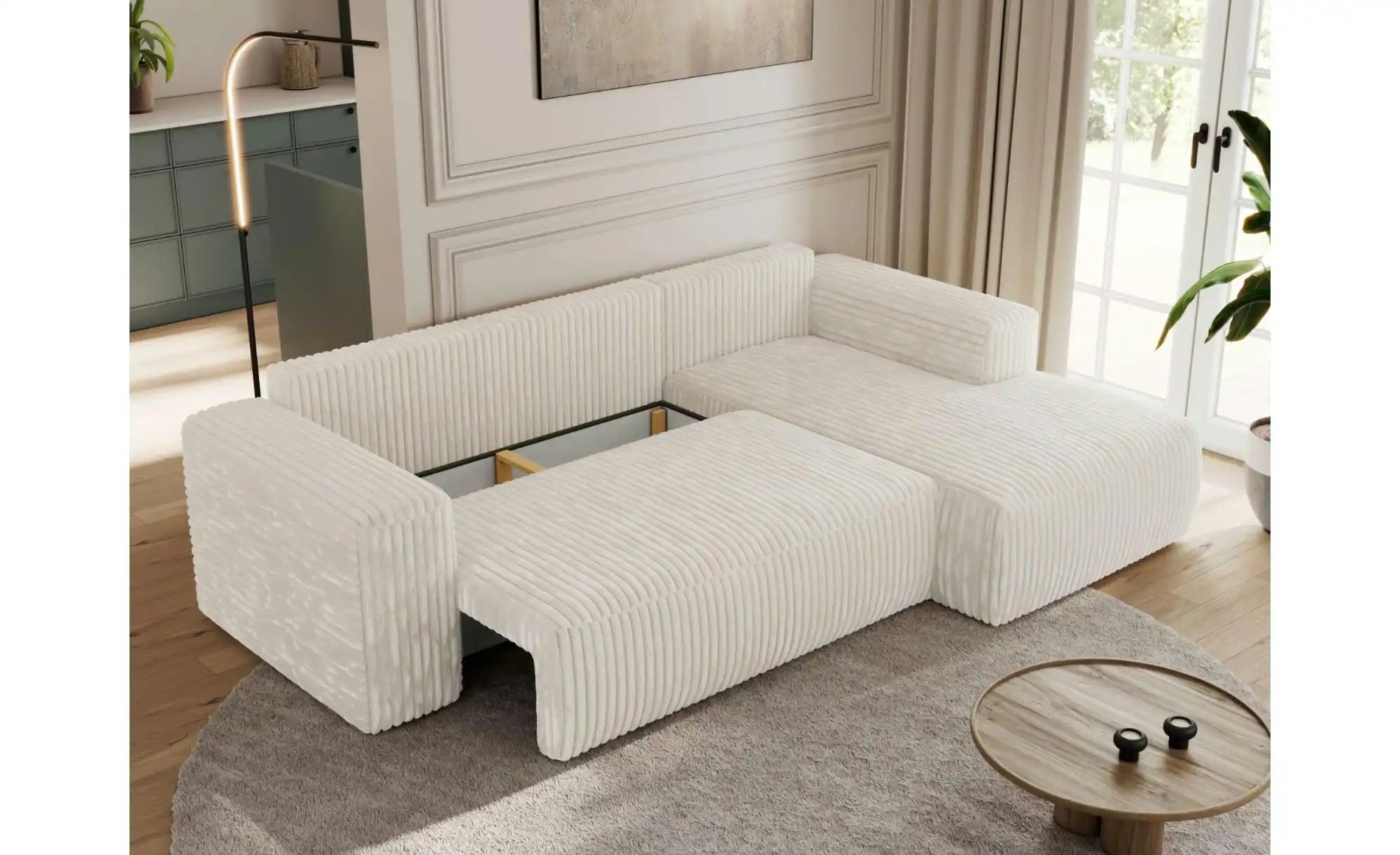 Ecksofa Beige mit Schlaffunktion Trentino ¦ beige ¦ Maße (cm): B: 266 H: 89 günstig online kaufen