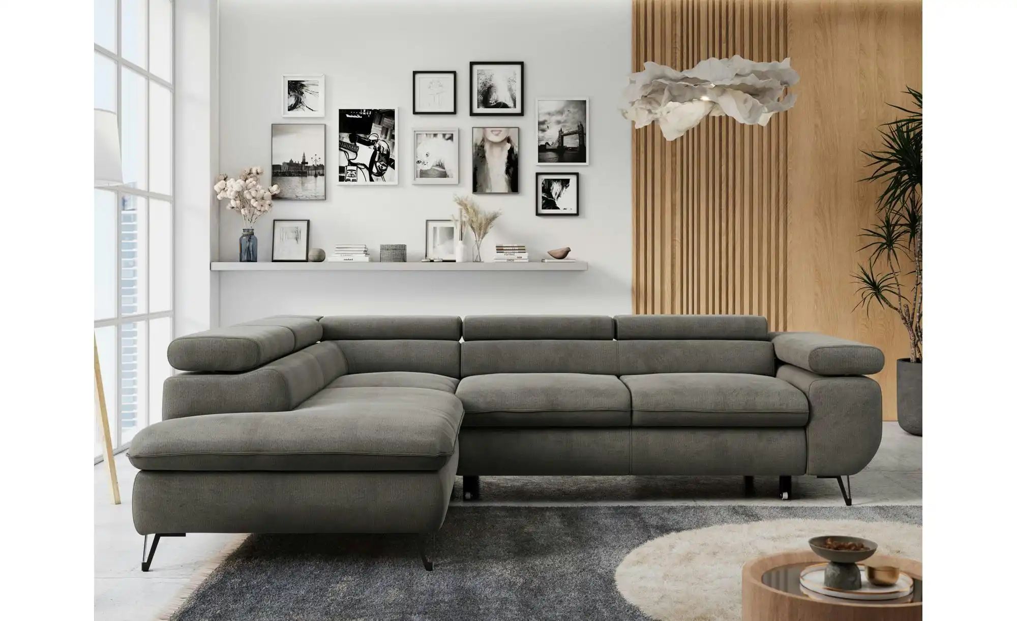 Thumbnail - Ecksofa mit Schlaffunktion Peter ¦ grau ¦ Maße (cm): B: 273 H: 76 Polstermöbel > Sofas > Ecksofas - Höffner