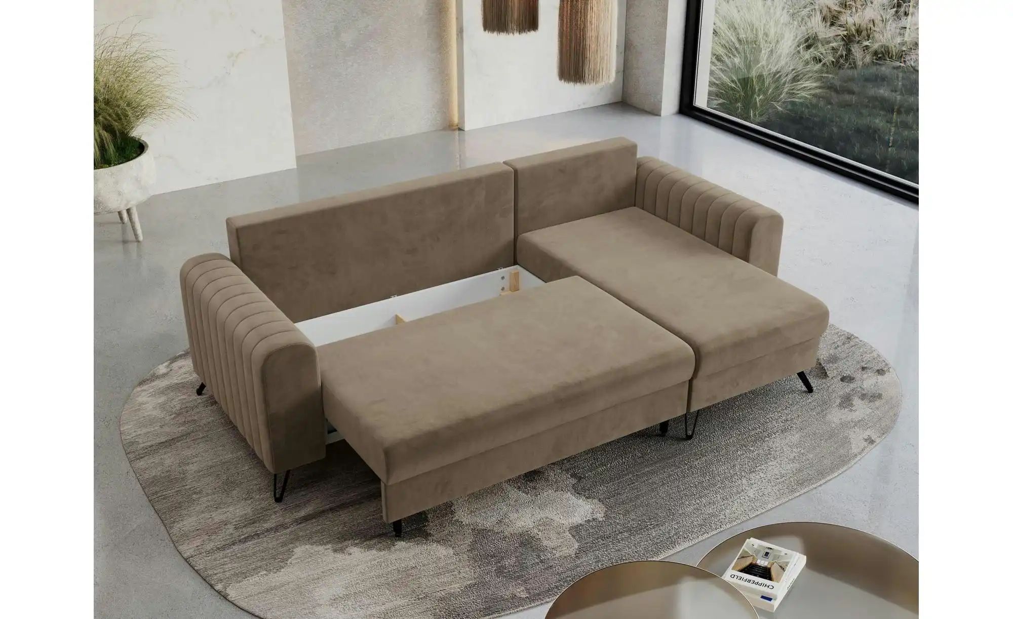 Thumbnail - Ecksofa mit Schlaffunktion Axel ¦ braun ¦ Maße (cm): B: 242 H: 90 Polstermöbel > Sofas > Ecksofas - Höffner