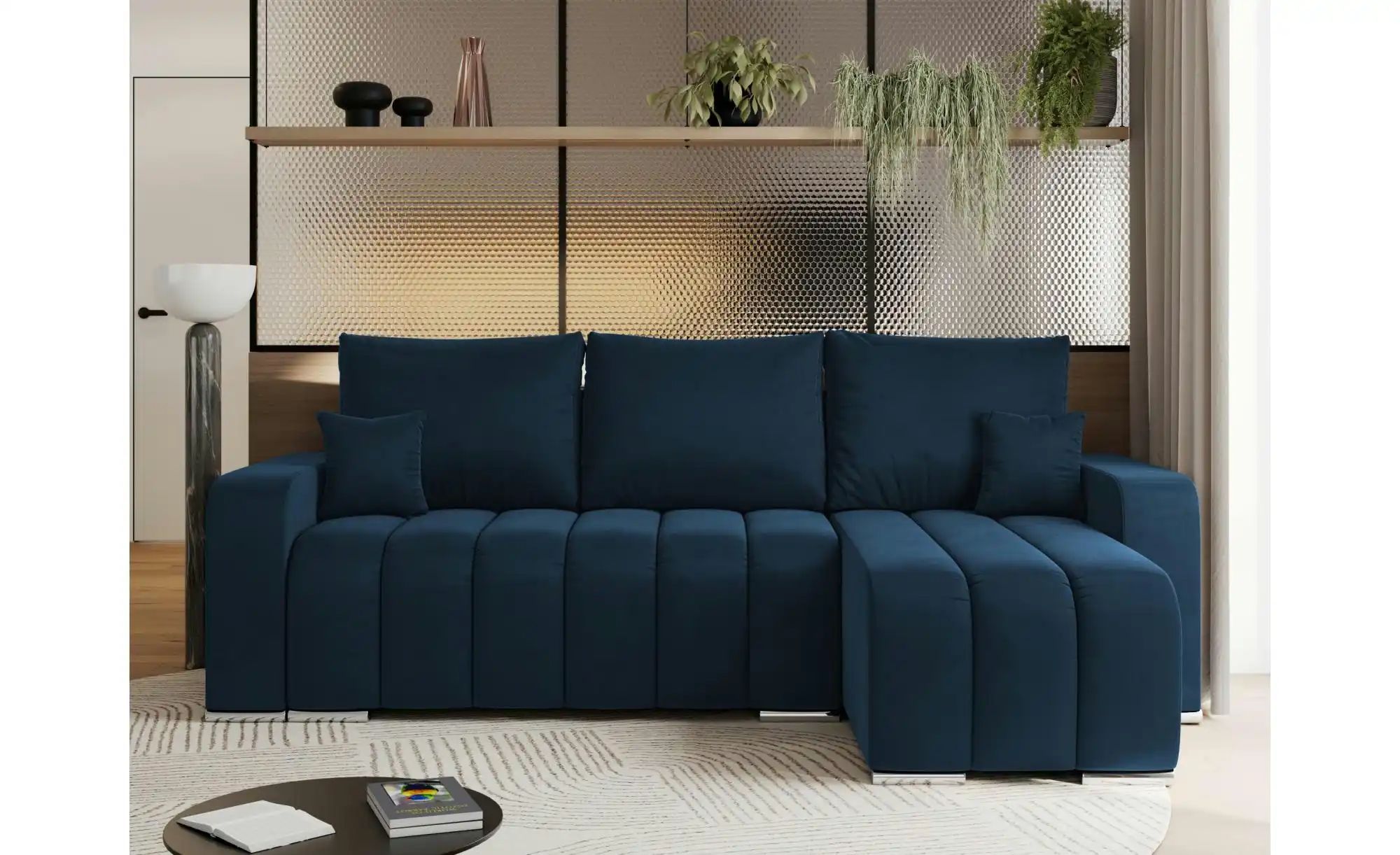 Thumbnail - Ecksofa mit Schlaffunktion Kirasso ¦ blau ¦ Maße (cm): B: 245 H: 86 Polstermöbel > Sofas > Ecksofas - Höffner