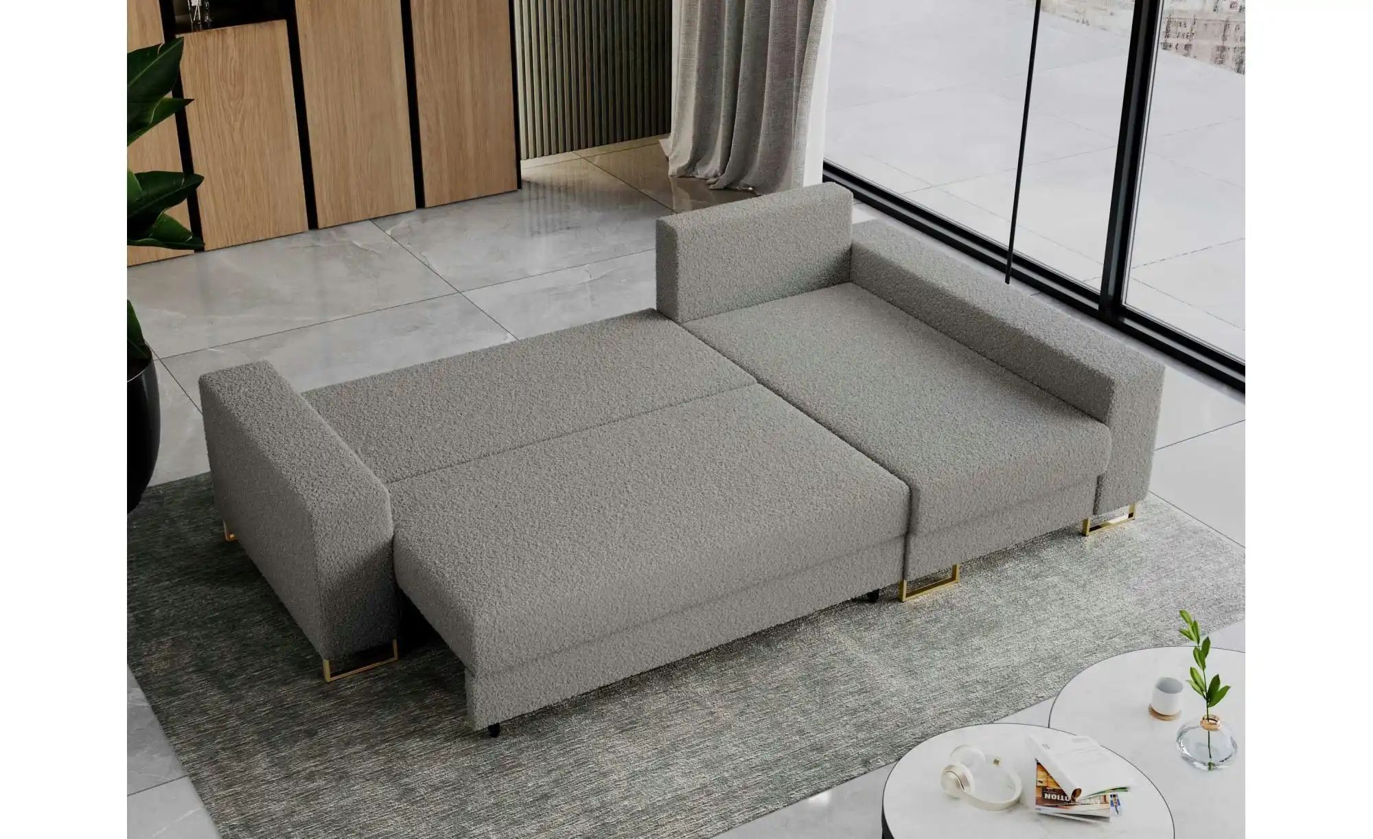 Ecksofa mit Schlaffunktion Dorain ¦ grau ¦ Maße (cm): B: 242 H: 85 Polsterm günstig online kaufen