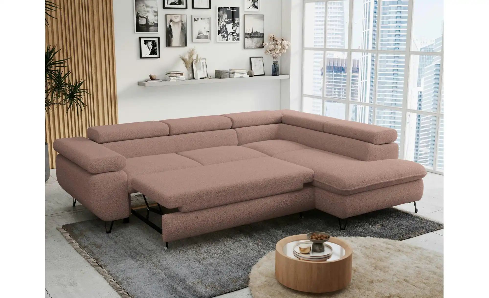 Ecksofa mit Schlaffunktion Peter ¦ rosa/pink ¦ Maße (cm): B: 273 H: 76 Pols günstig online kaufen