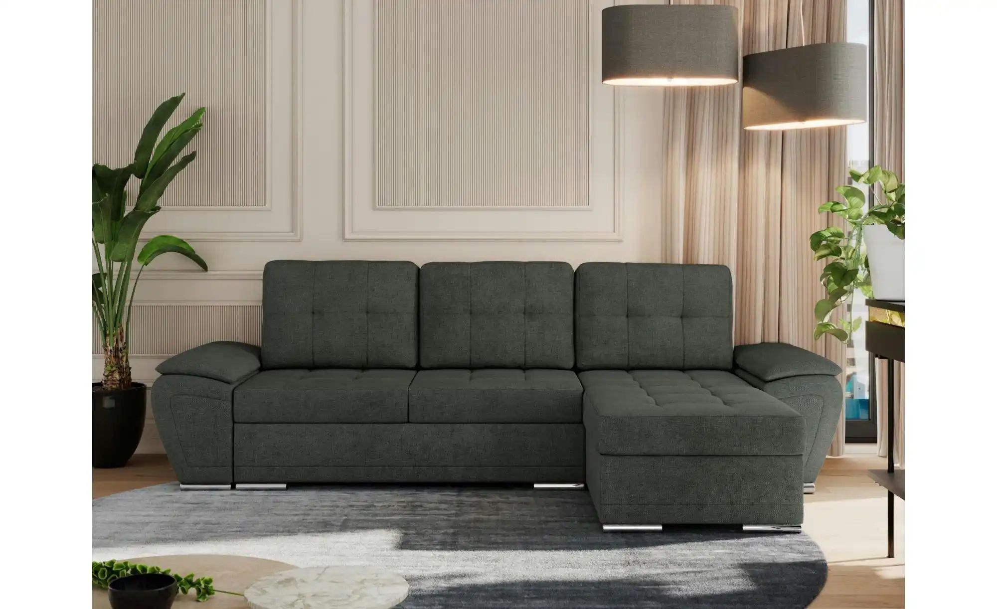 Thumbnail - Ecksofa mit Schlaffunktion Umbria ¦ grau ¦ Maße (cm): B: 271 H: 85 Polstermöbel > Sofas > Ecksofas - Höffner