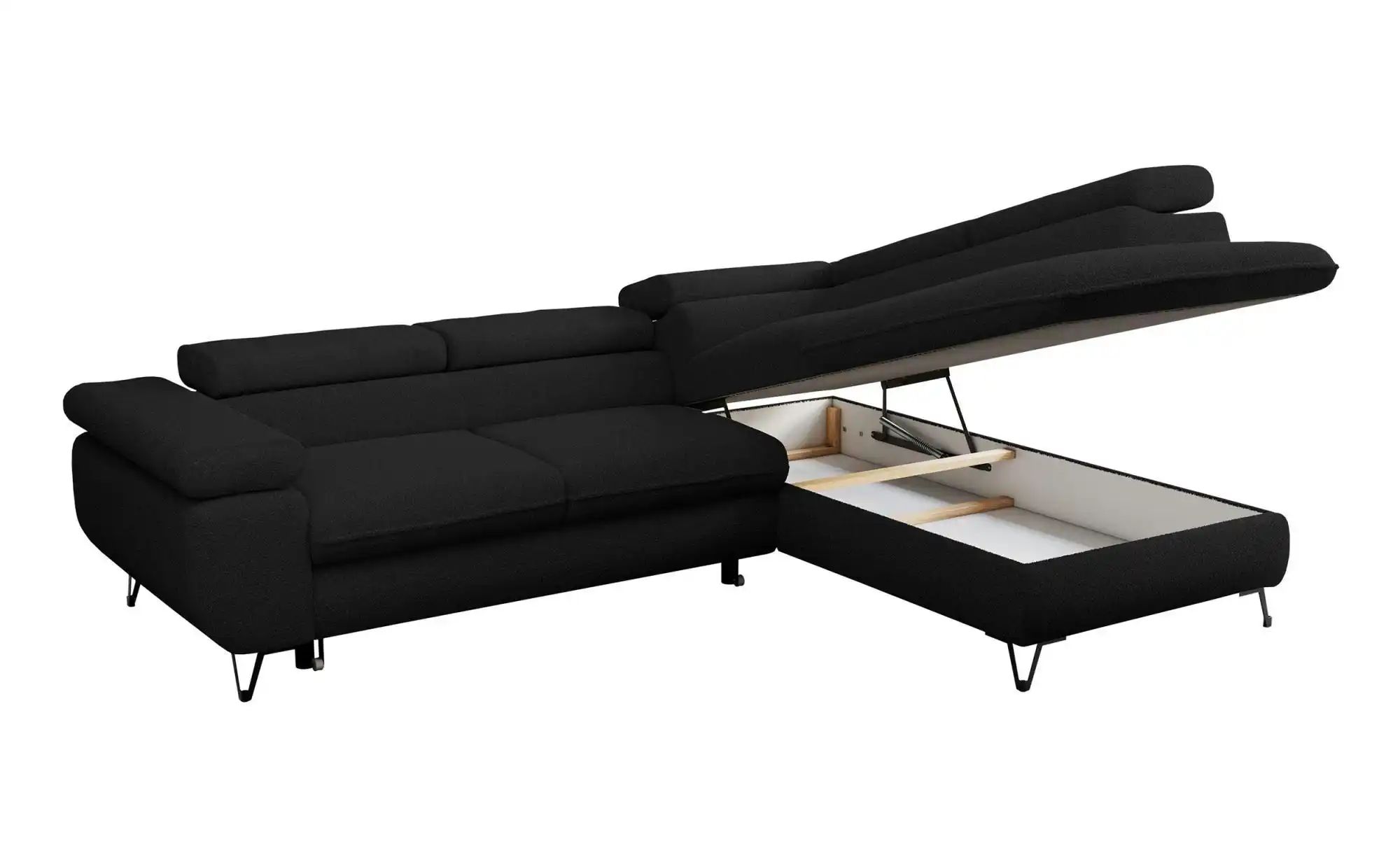 Thumbnail - Ecksofa mit Schlaffunktion Peter ¦ schwarz ¦ Maße (cm): B: 273 H: 76 Polstermöbel > Sofas > Ecksofas - Höffner