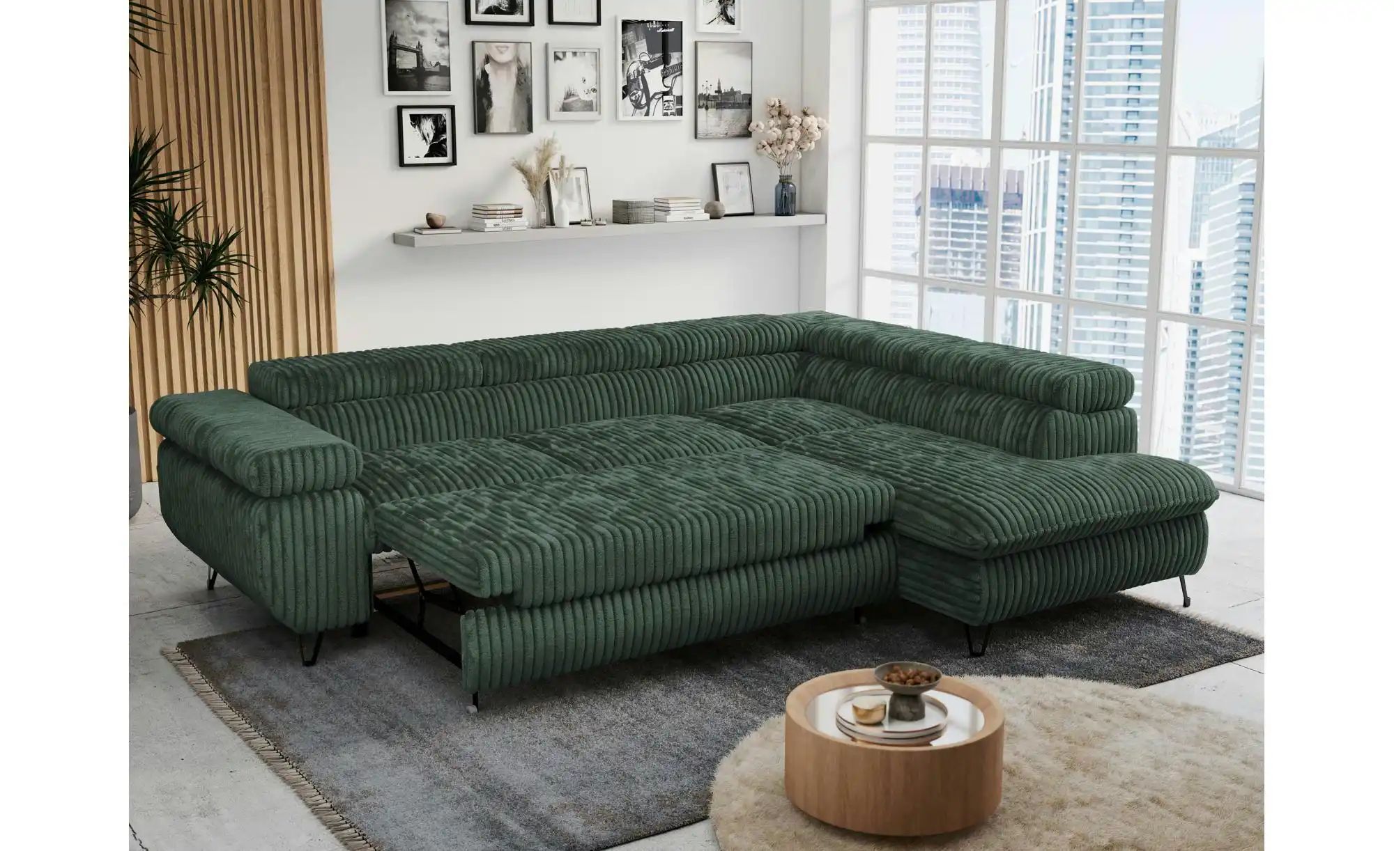 Thumbnail - Ecksofa mit Schlaffunktion Peter ¦ grün ¦ Maße (cm): B: 273 H: 76 Polstermöbel > Sofas > Ecksofas - Höffner