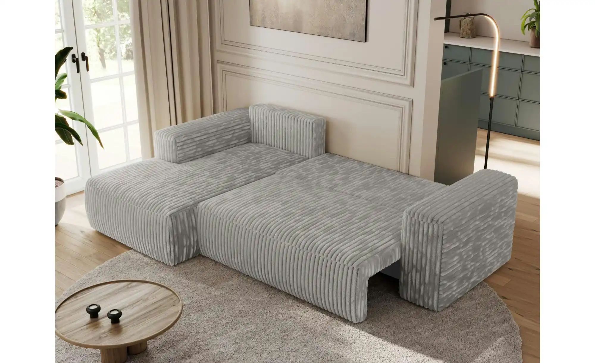 Thumbnail - Ecksofa Beige mit Schlaffunktion Trentino ¦ grau ¦ Maße (cm): B: 266 H: 89 Polstermöbel > Sofas > Ecksofas - Höffner