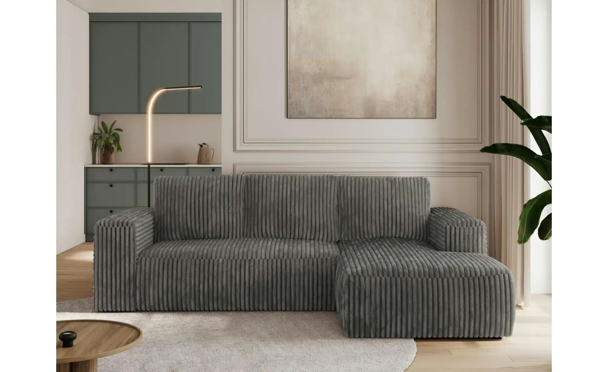 Ecksofa Beige mit Schlaffunktion Trentino ¦ grau ¦ Maße (cm): B: 266 H: 89 günstig online kaufen