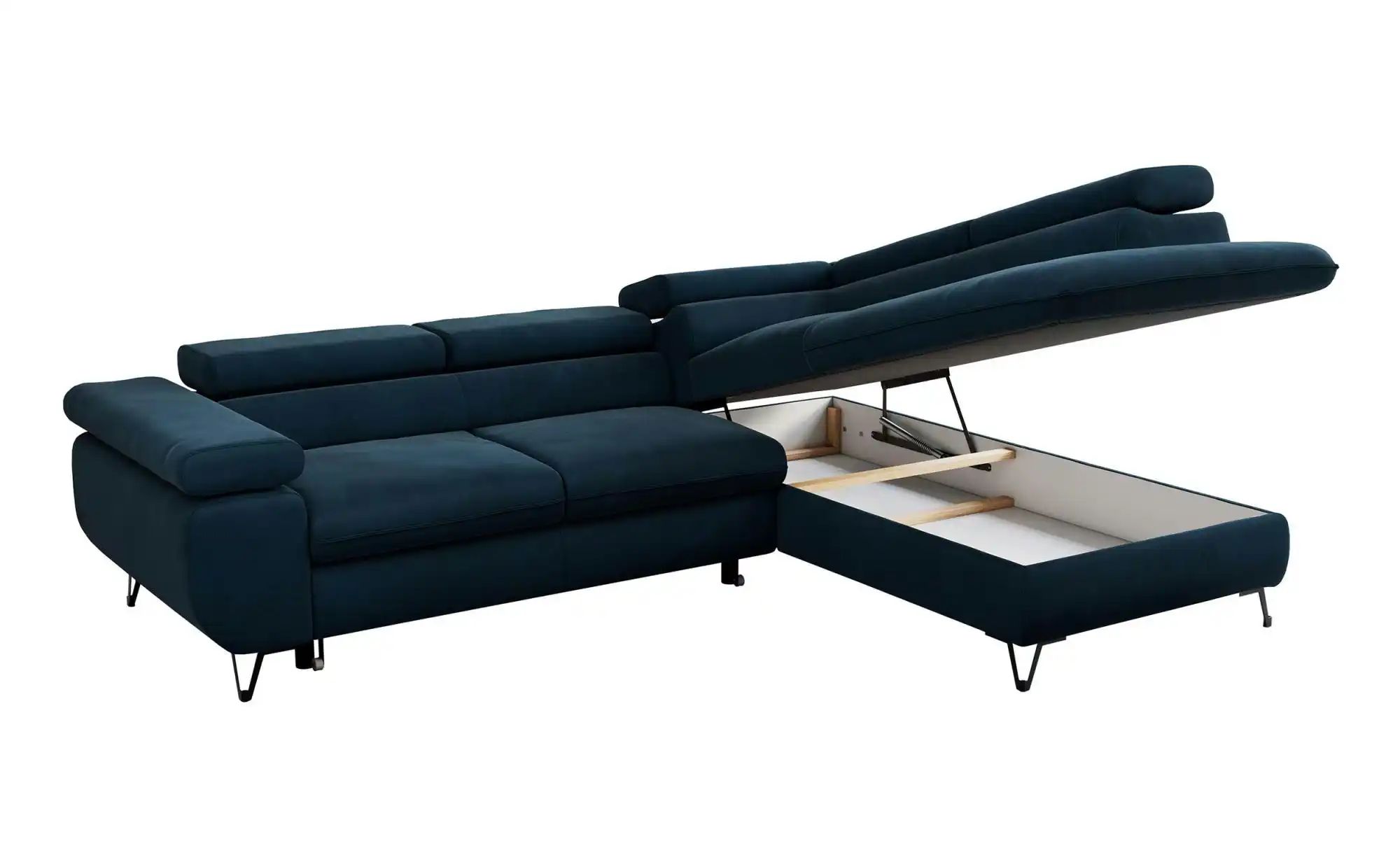 Ecksofa mit Schlaffunktion Peter ¦ blau ¦ Maße (cm): B: 273 H: 76 Polstermö günstig online kaufen