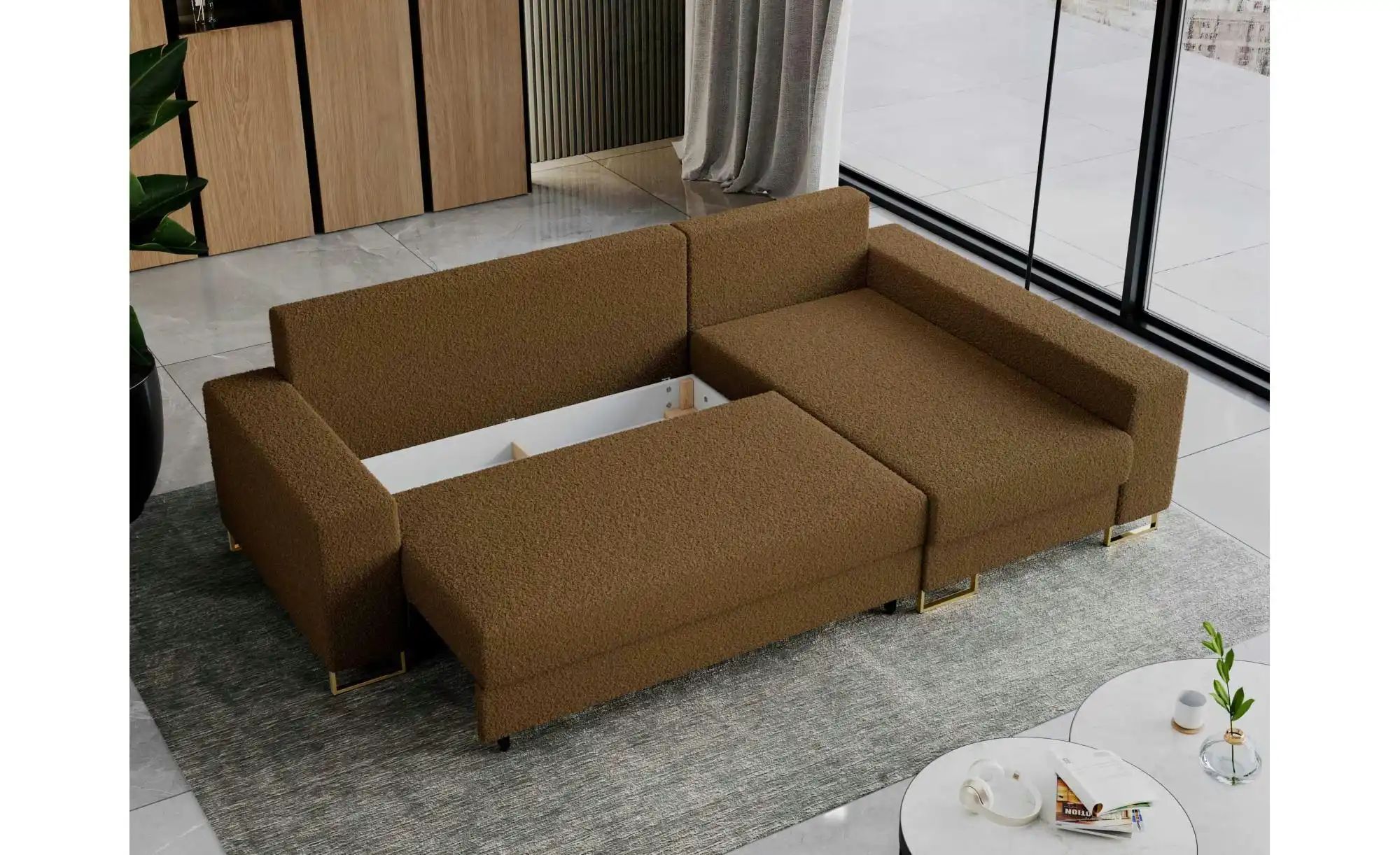 Ecksofa mit Schlaffunktion Dorain ¦ braun ¦ Maße (cm): B: 242 H: 85 Polster günstig online kaufen