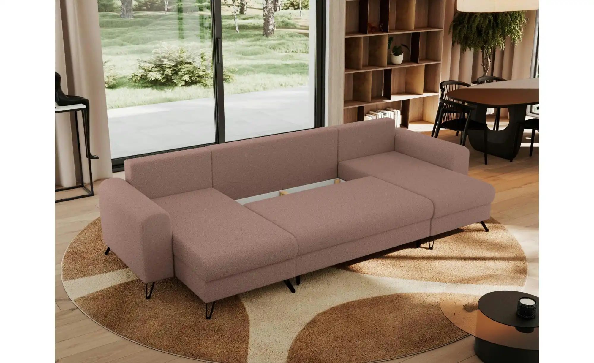 Wohnlandschaft Rosa   ¦ rosa/pink ¦ Maße (cm): B: 312 H: 90 Polstermöbel > günstig online kaufen