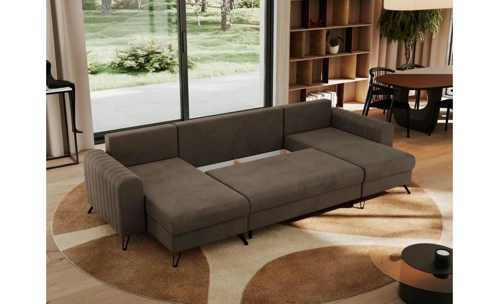 Thumbnail - Wohnlandschaft Braun   ¦ braun ¦ Maße (cm): B: 312 H: 90 Polstermöbel > Sofas > Schlafsofas - Höffner