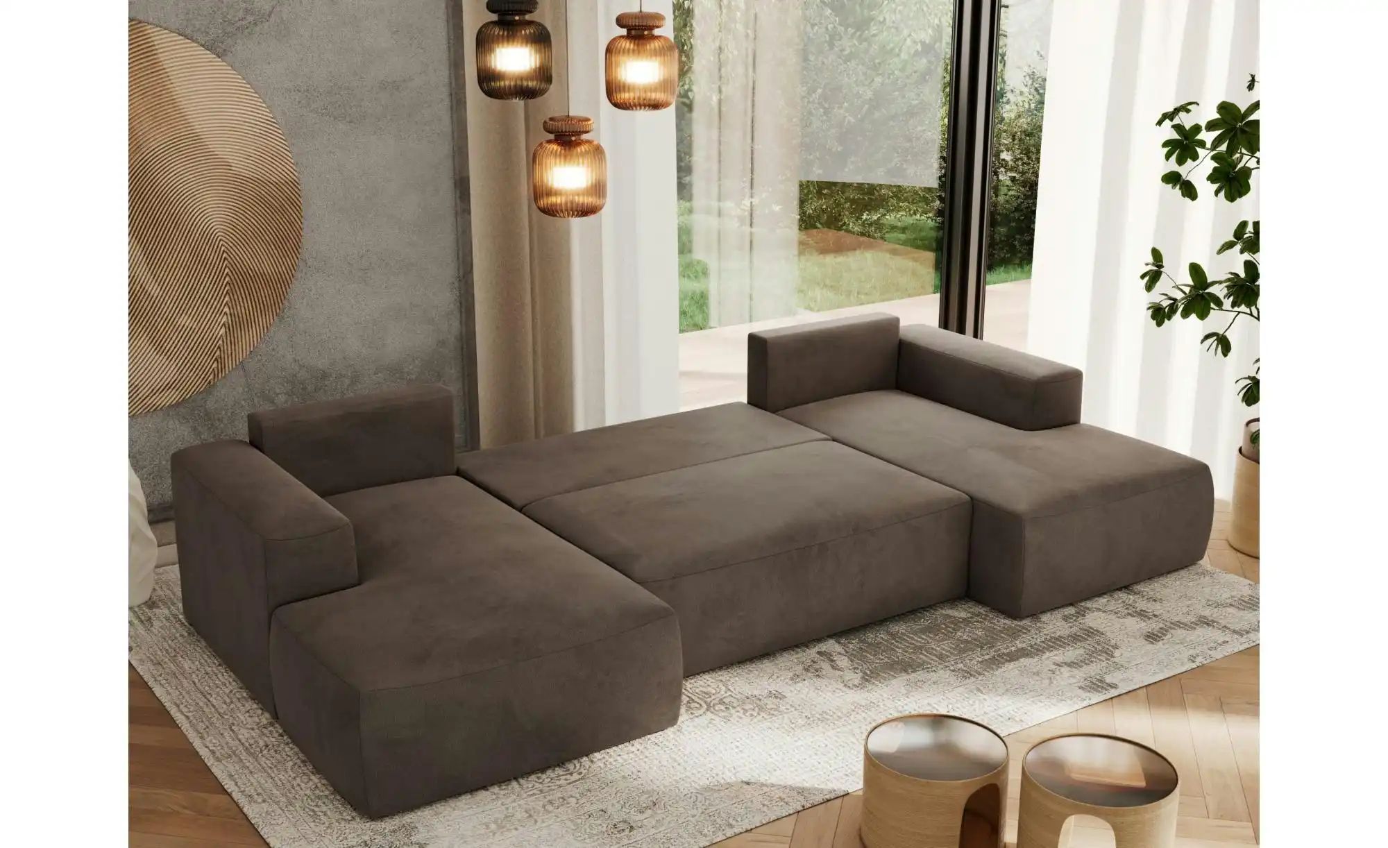 Wohnlandschaft mit Schlaffunktion Trentino ¦ braun ¦ Maße (cm): B: 334 H: 9 günstig online kaufen