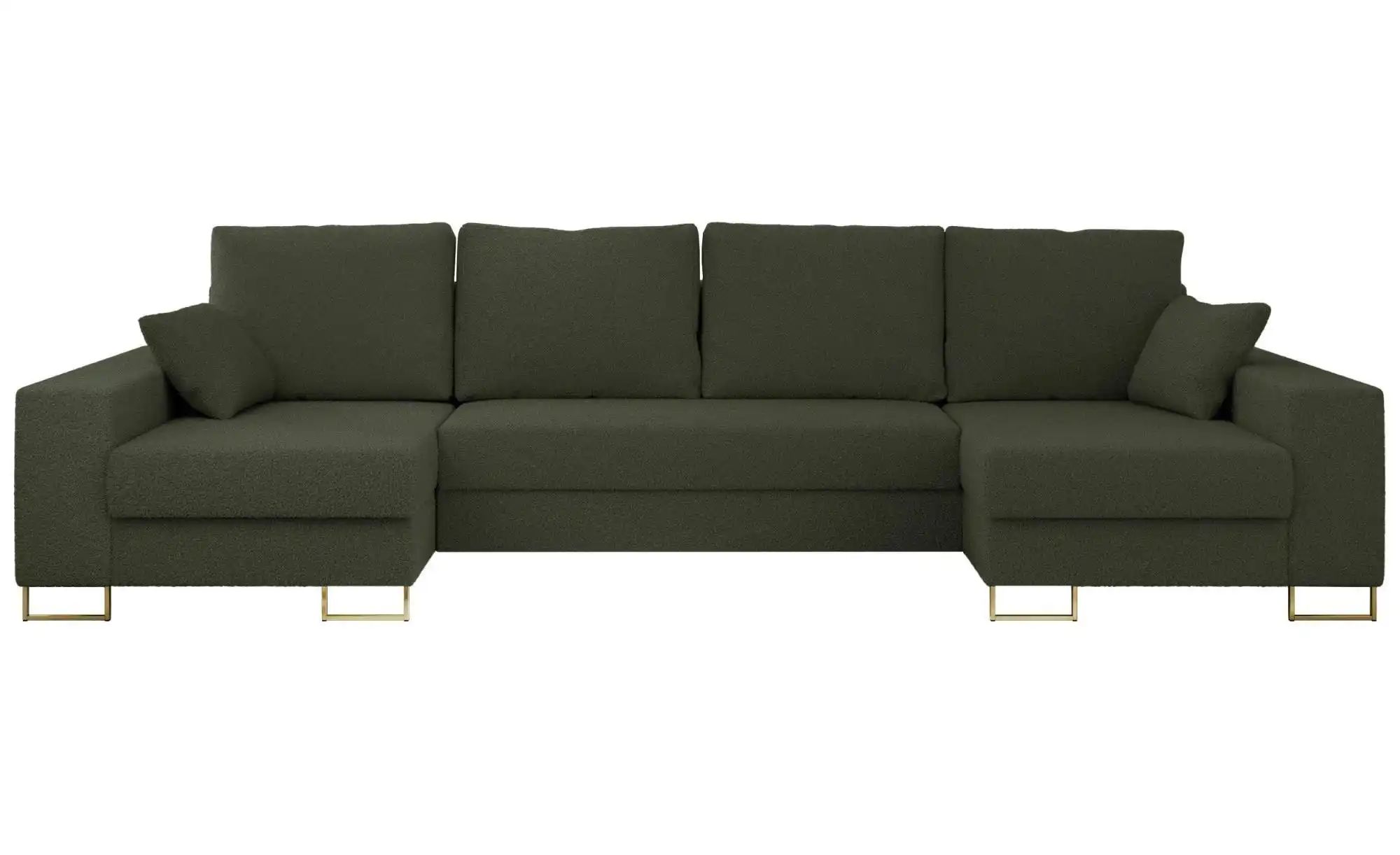 Wohnlandschaft mit Schlaffunktion Dorain  grün  Maße (cm): B: 312 H: 95 | 05904968300996