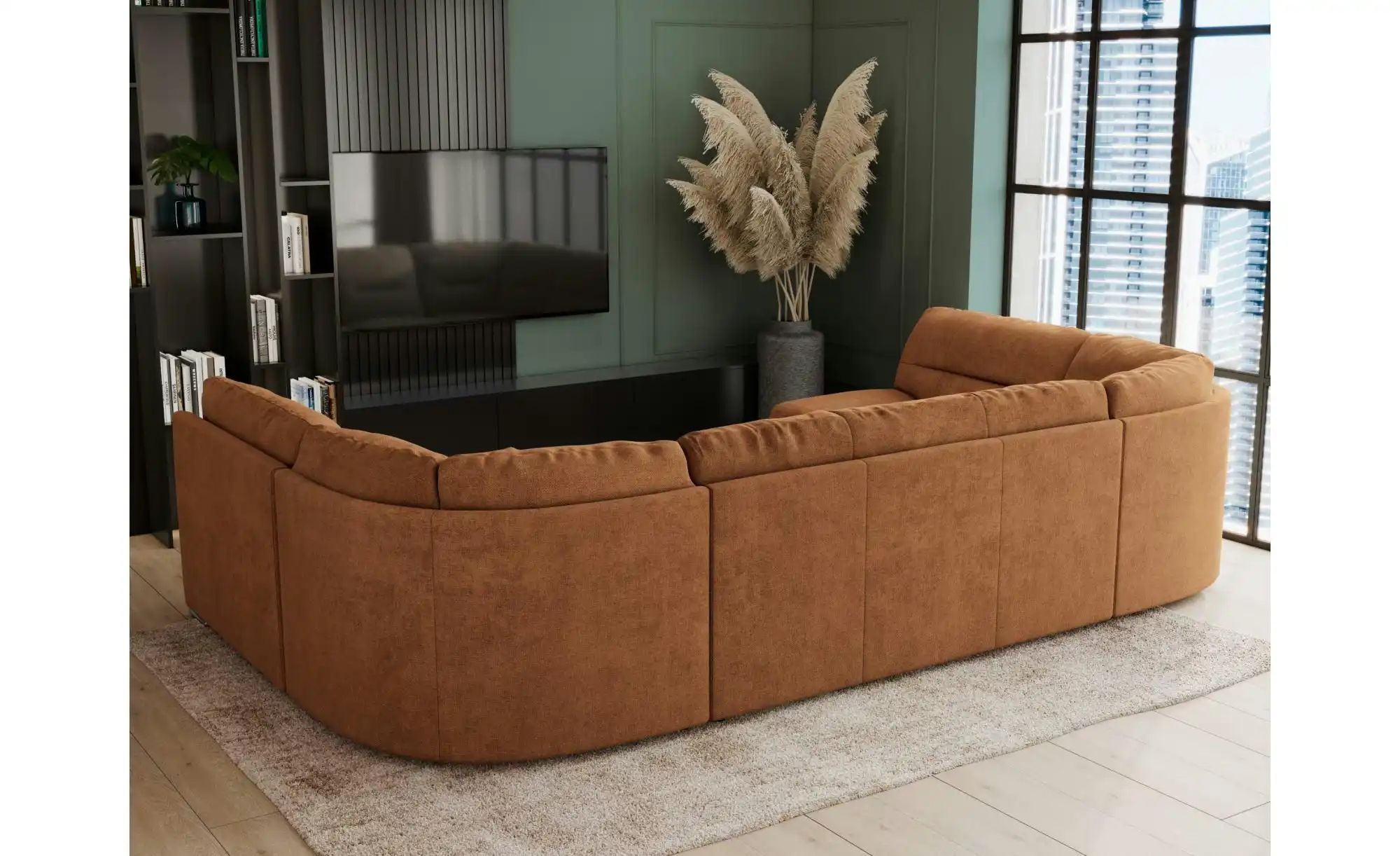 Wohnlandschaft mit Schlaffunktion Comodo ¦ orange ¦ Maße (cm): B: 340 H: 93 günstig online kaufen