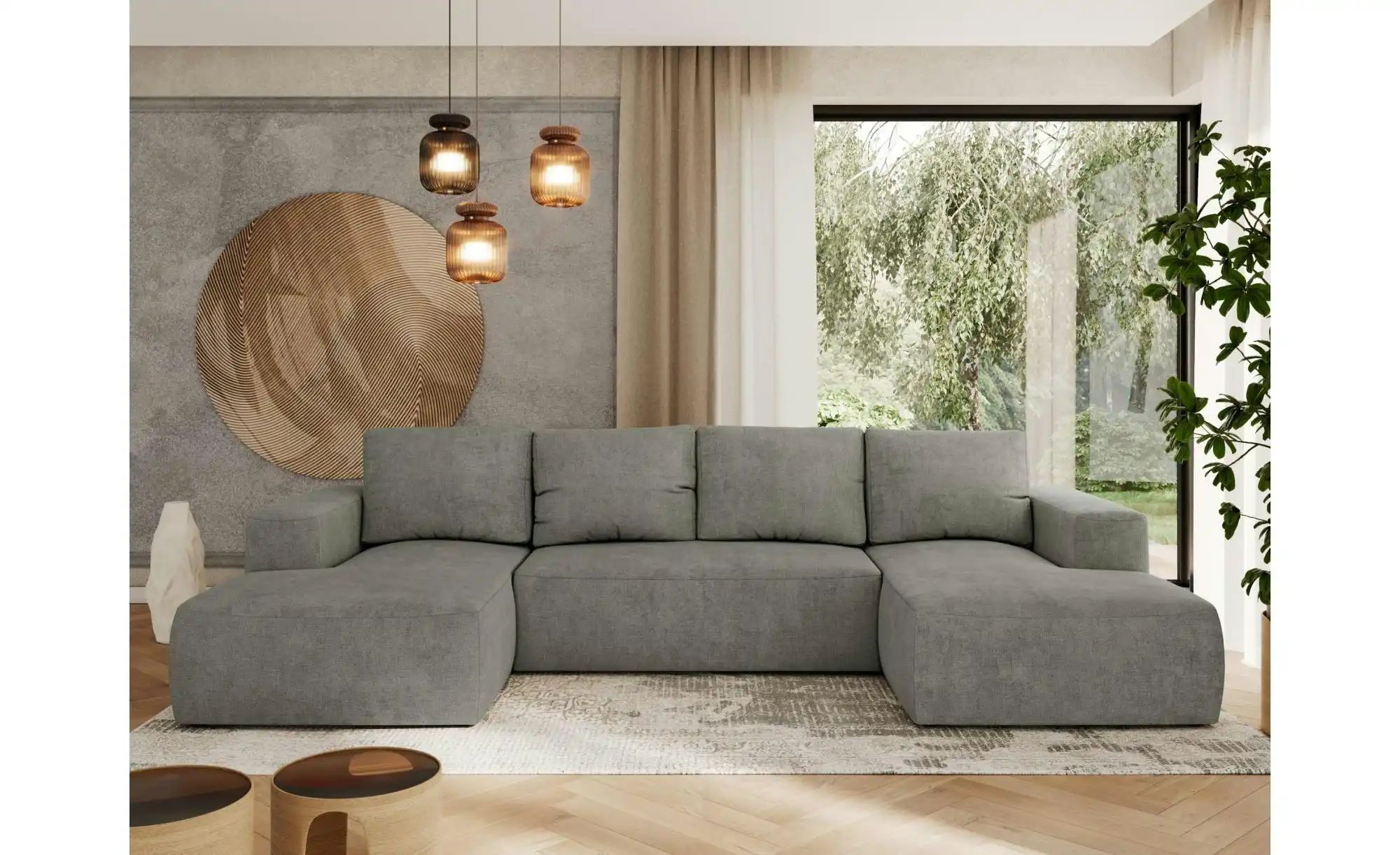 Thumbnail - Wohnlandschaft mit Schlaffunktion Trentino ¦ grau ¦ Maße (cm): B: 334 H: 91 Polstermöbel > Sofas > Schlafsofas - Höffner