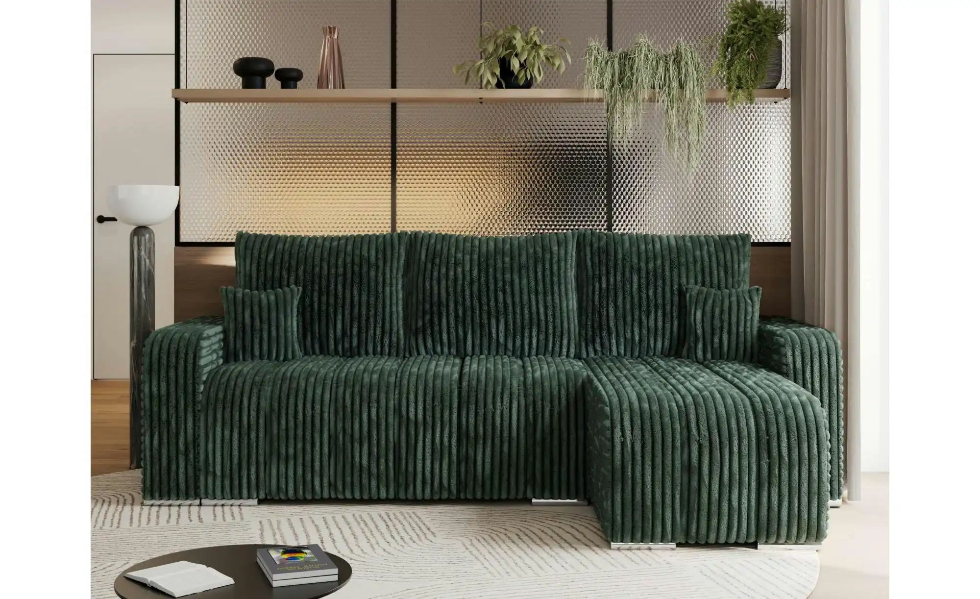 Ecksofa mit Schlaffunktion Kirasso ¦ grün ¦ Maße (cm): B: 245 H: 86 Polster günstig online kaufen