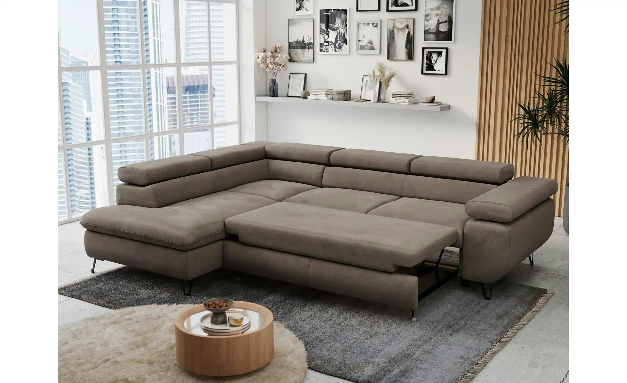 Ecksofa mit Schlaffunktion Peter ¦ braun ¦ Maße (cm): B: 273 H: 76 Polsterm günstig online kaufen