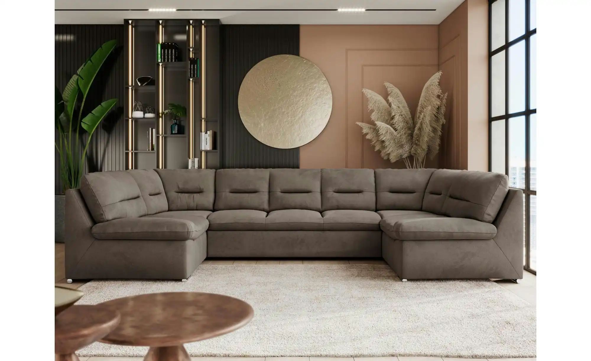 Thumbnail - Wohnlandschaft mit Schlaffunktion Comodo ¦ braun ¦ Maße (cm): B: 340 H: 93 Polstermöbel > Sofas > Schlafsofas - Höffner