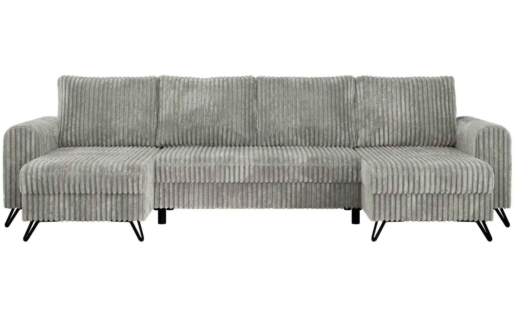 Wohnlandschaft Hellgrau   ¦ silber ¦ Maße (cm): B: 312 H: 90 Polstermöbel > günstig online kaufen