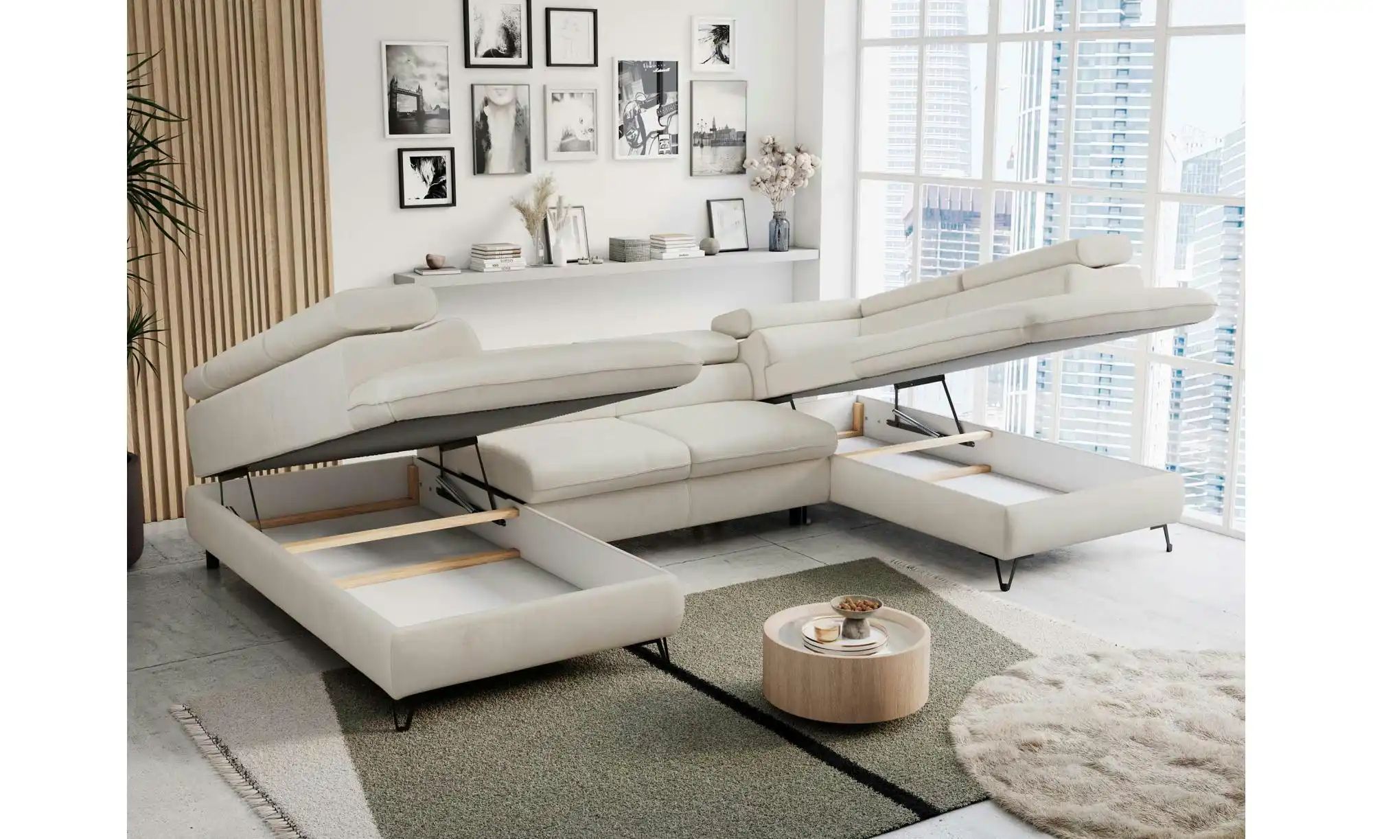 Thumbnail - Wohnlandschaft Peter ¦ creme ¦ Maße (cm): B: 346 H: 76 Polstermöbel > Sofas > Wohnlandschaften - Höffner