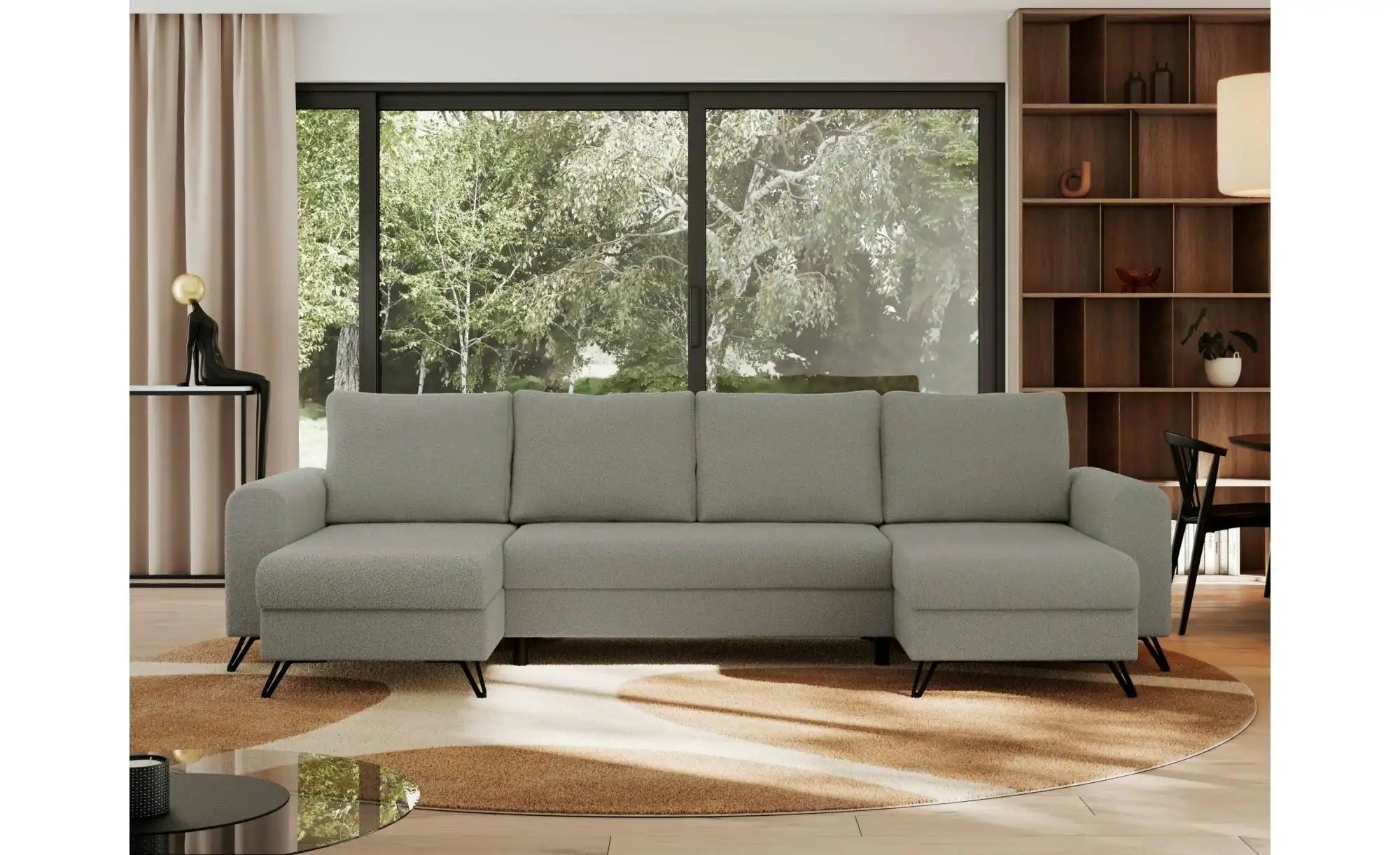 Wohnlandschaft Hellgrau   ¦ grau ¦ Maße (cm): B: 312 H: 90 Polstermöbel > S günstig online kaufen