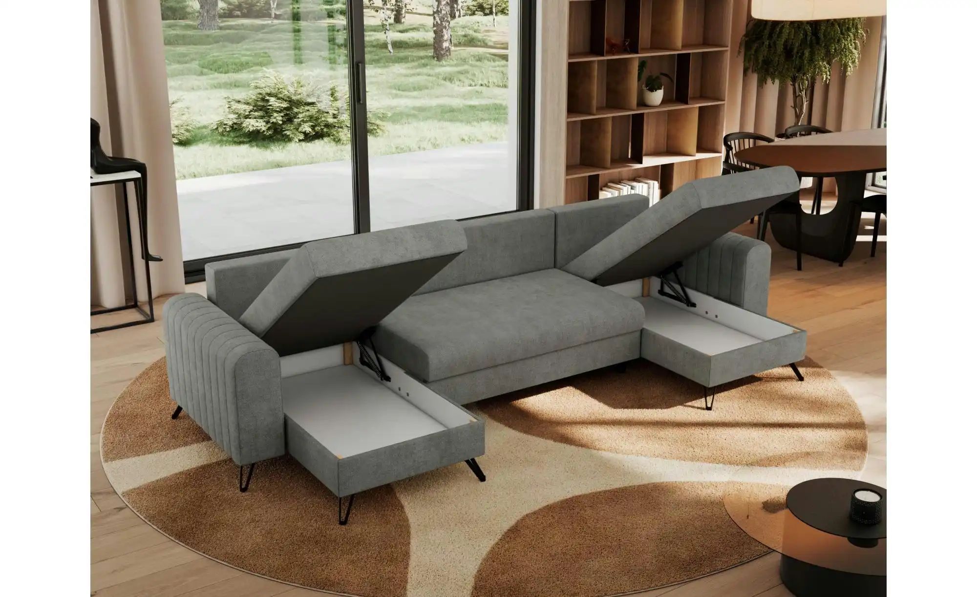 Wohnlandschaft Grau   ¦ grau ¦ Maße (cm): B: 312 H: 90 Polstermöbel > Sofas günstig online kaufen