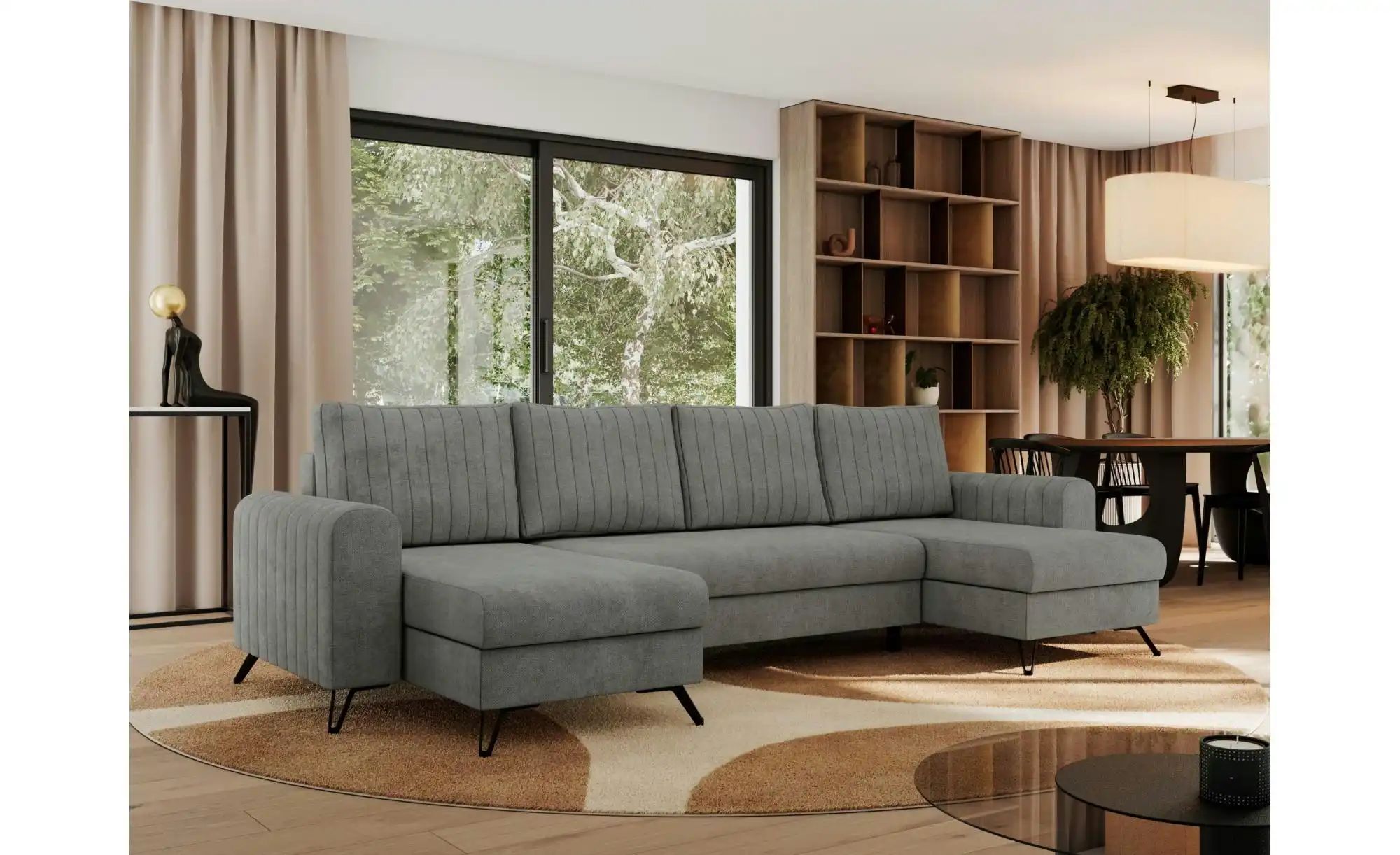 Thumbnail - Wohnlandschaft Grau   ¦ grau ¦ Maße (cm): B: 312 H: 90 Polstermöbel > Sofas > Schlafsofas - Höffner