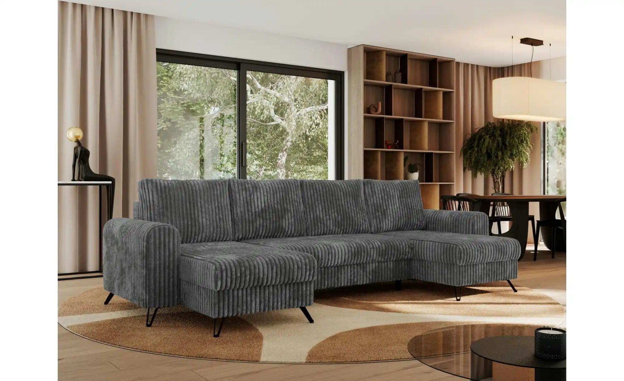 Wohnlandschaft Dunkelgrau   ¦ grau ¦ Maße (cm): B: 312 H: 90 Polstermöbel > günstig online kaufen