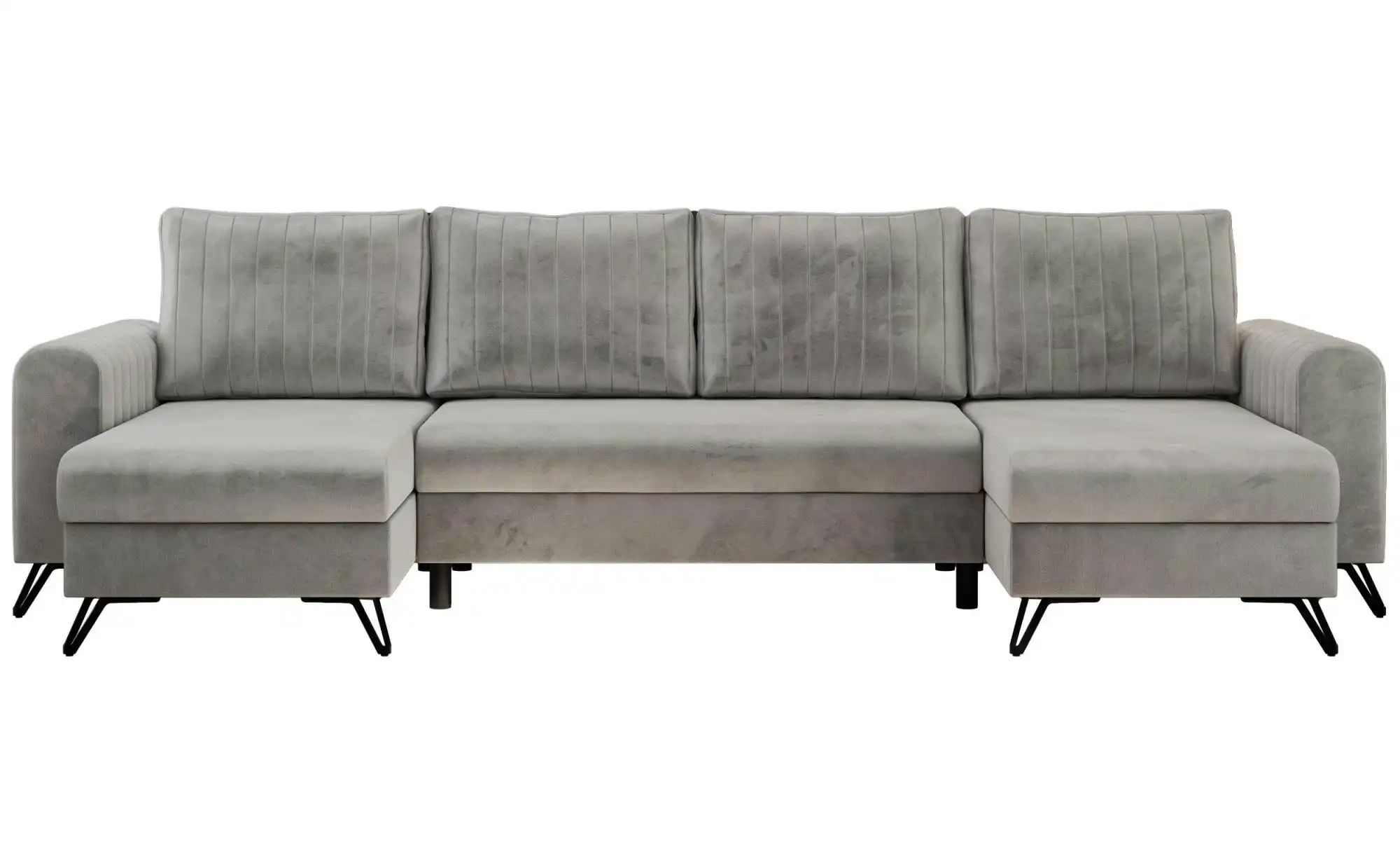 Wohnlandschaft Hellgrau   ¦ silber ¦ Maße (cm): B: 312 H: 90 Polstermöbel > günstig online kaufen